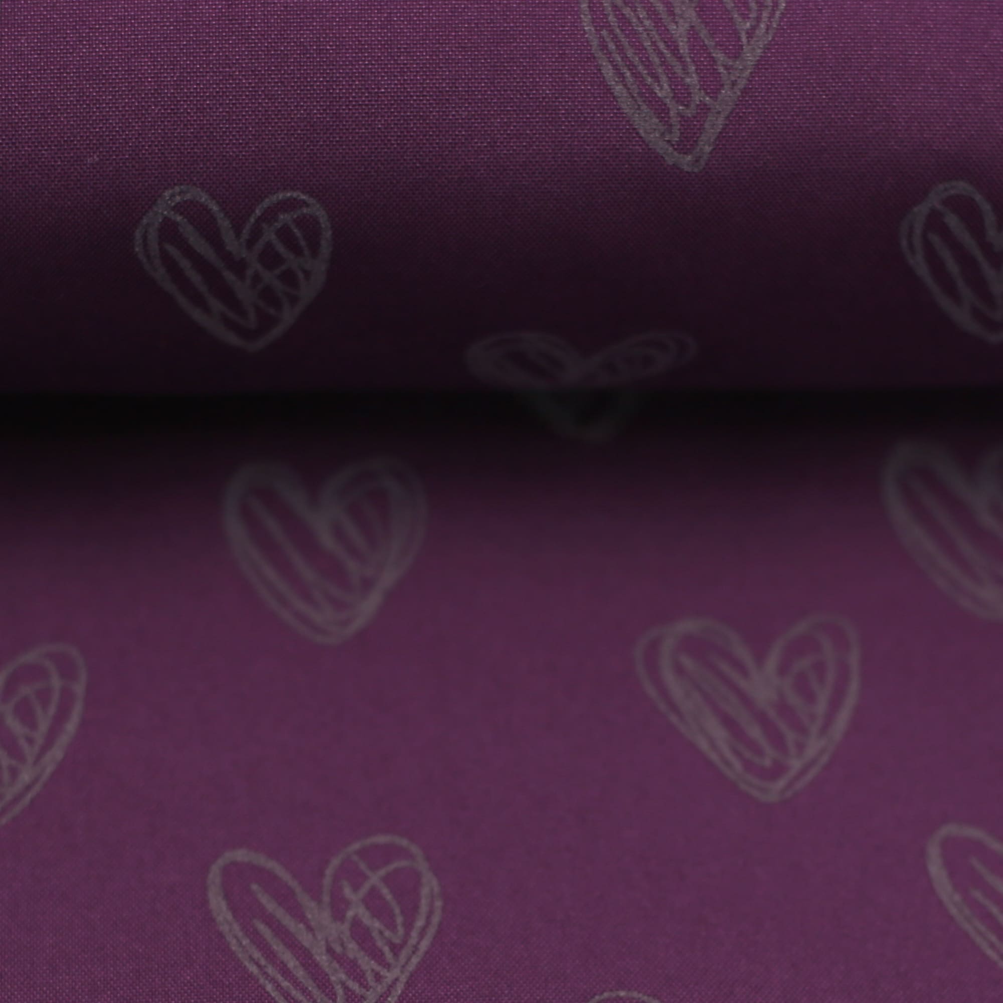 Softshell "Sakura" (reflektierender Druck), Herzen, bordeaux