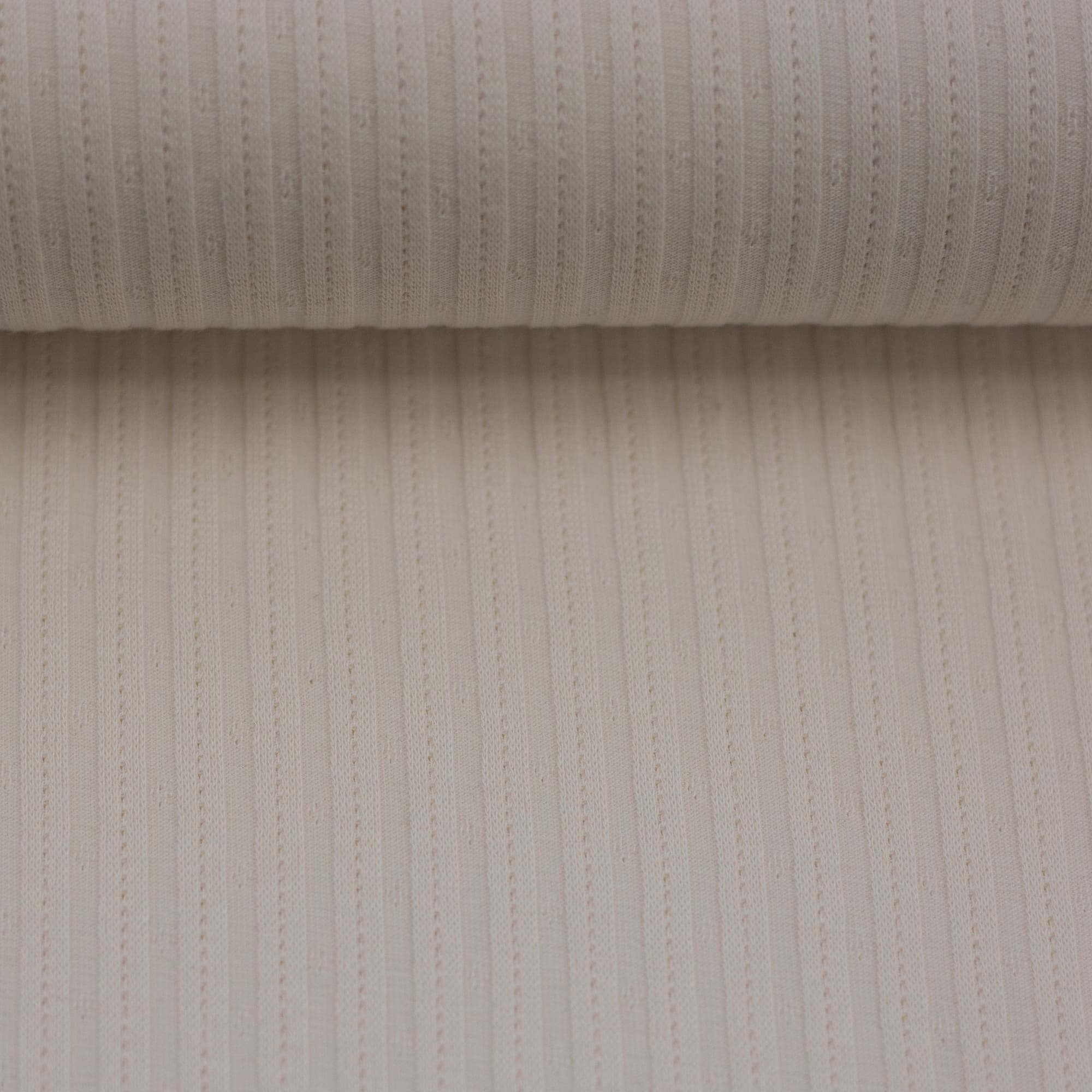 Baumwoll-Jersey "Florenz" Rippjersey natur-weiß