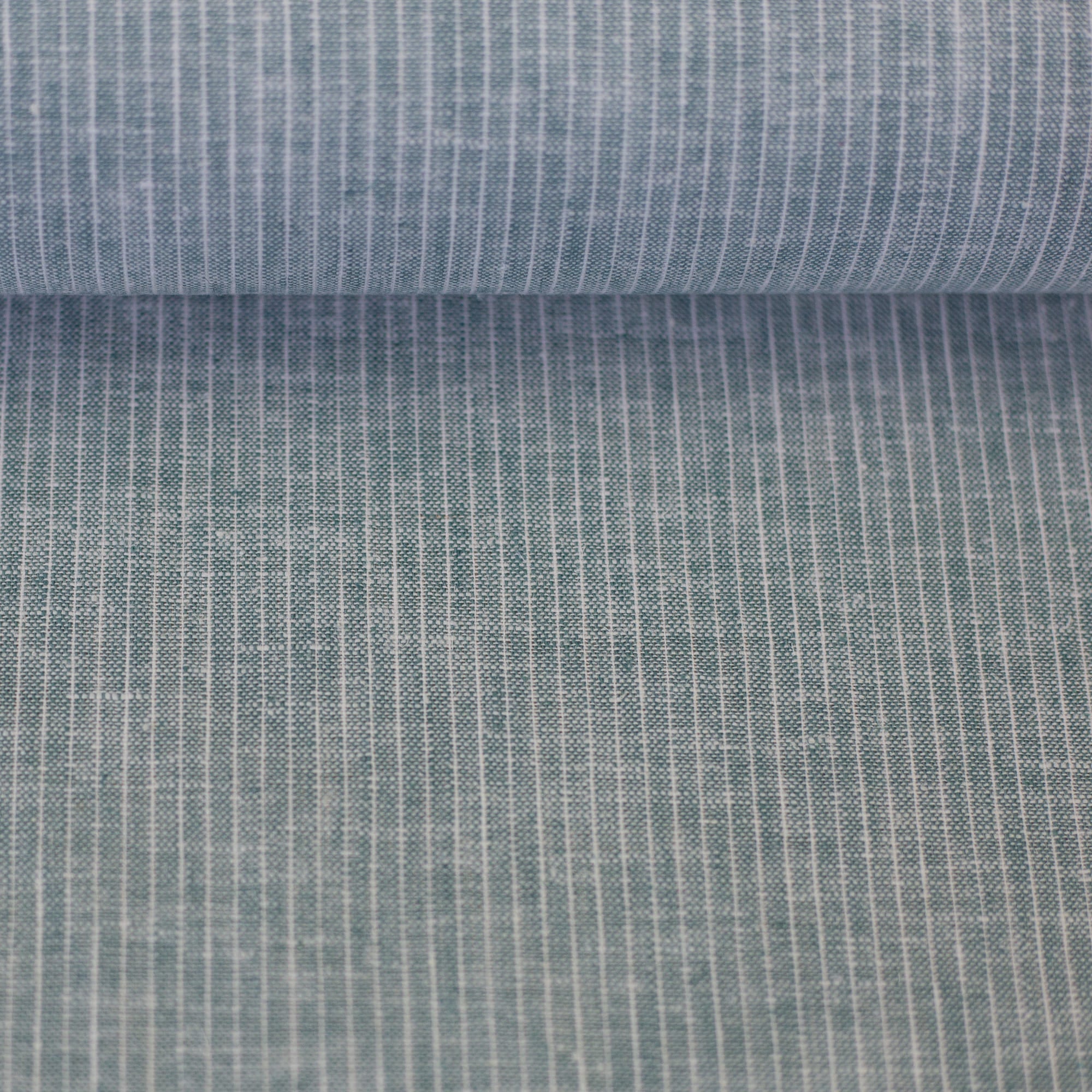 Baumwoll-Leinen "Paul" meliert, Streifen smaragd