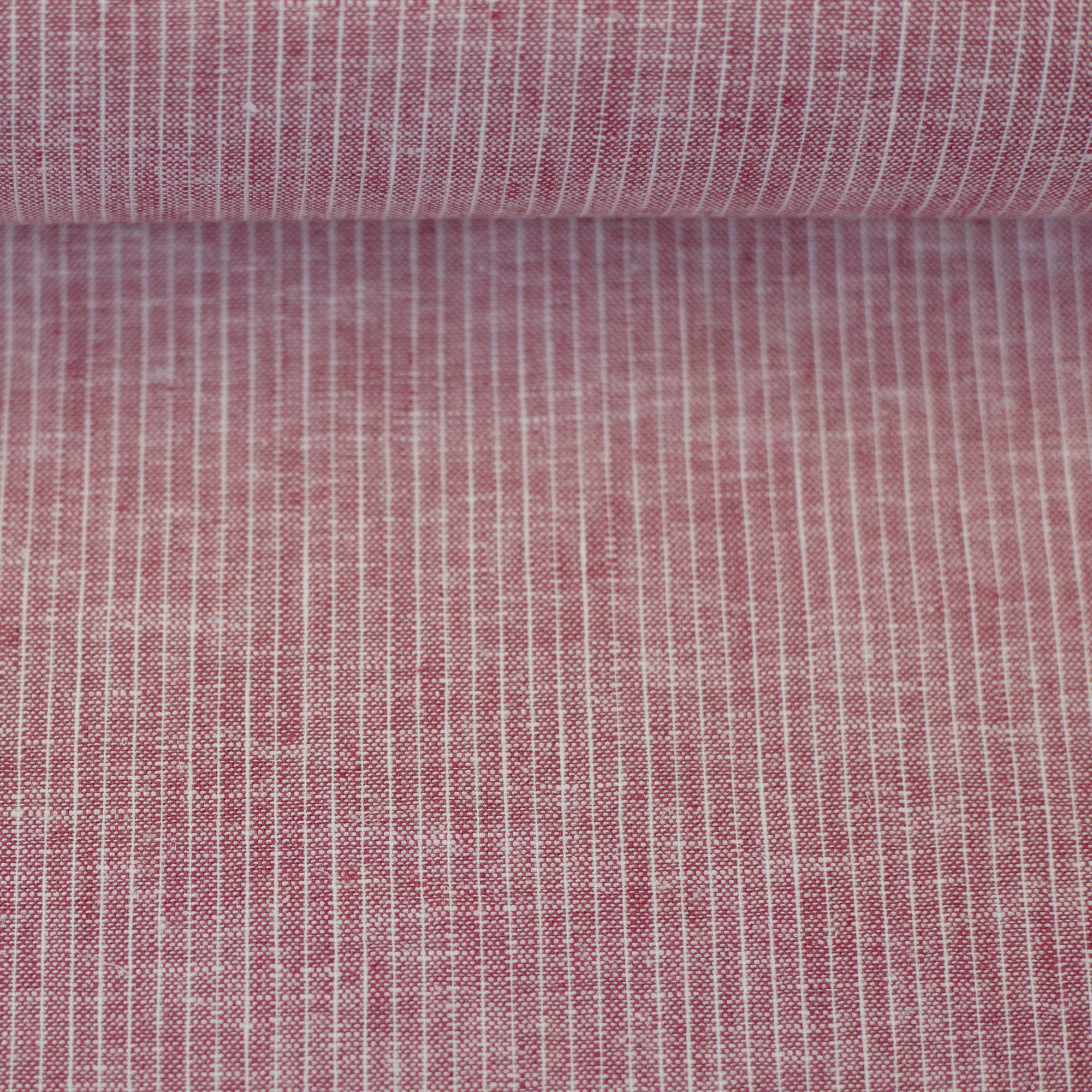 Baumwoll-Leinen "Paul" meliert, Streifen rot