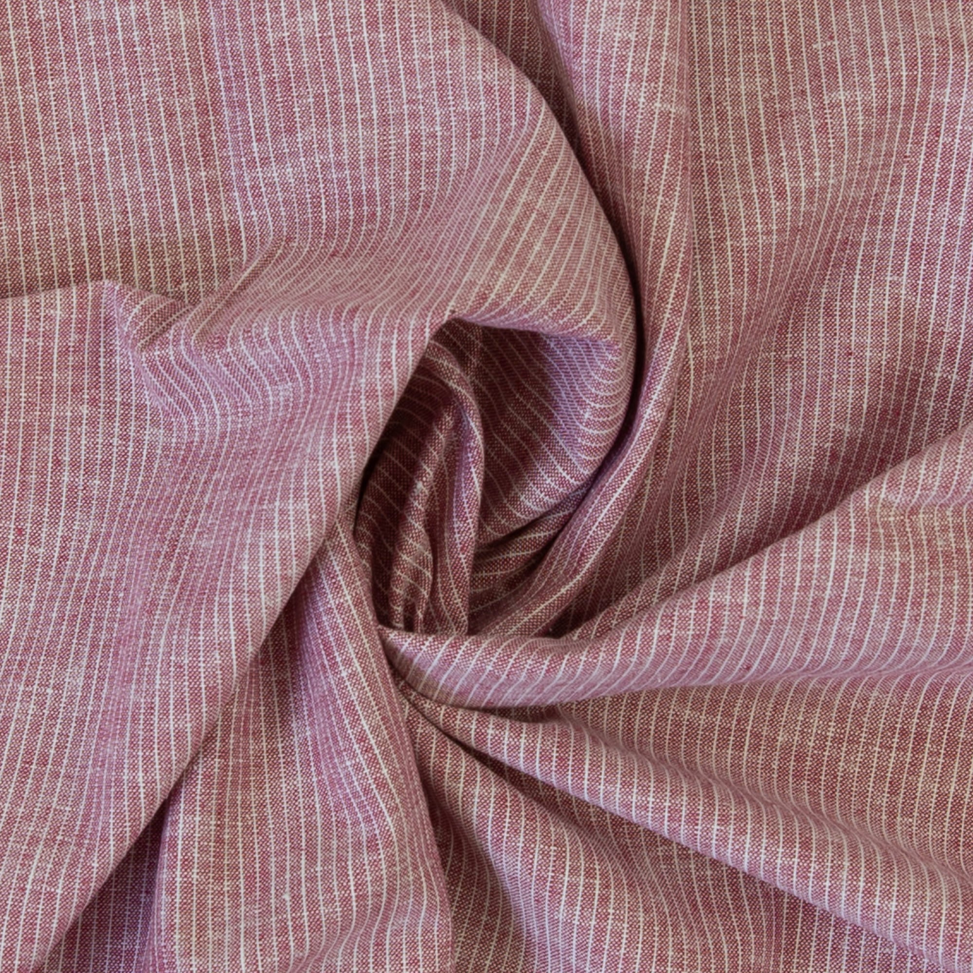 Baumwoll-Leinen "Paul" meliert, Streifen rot