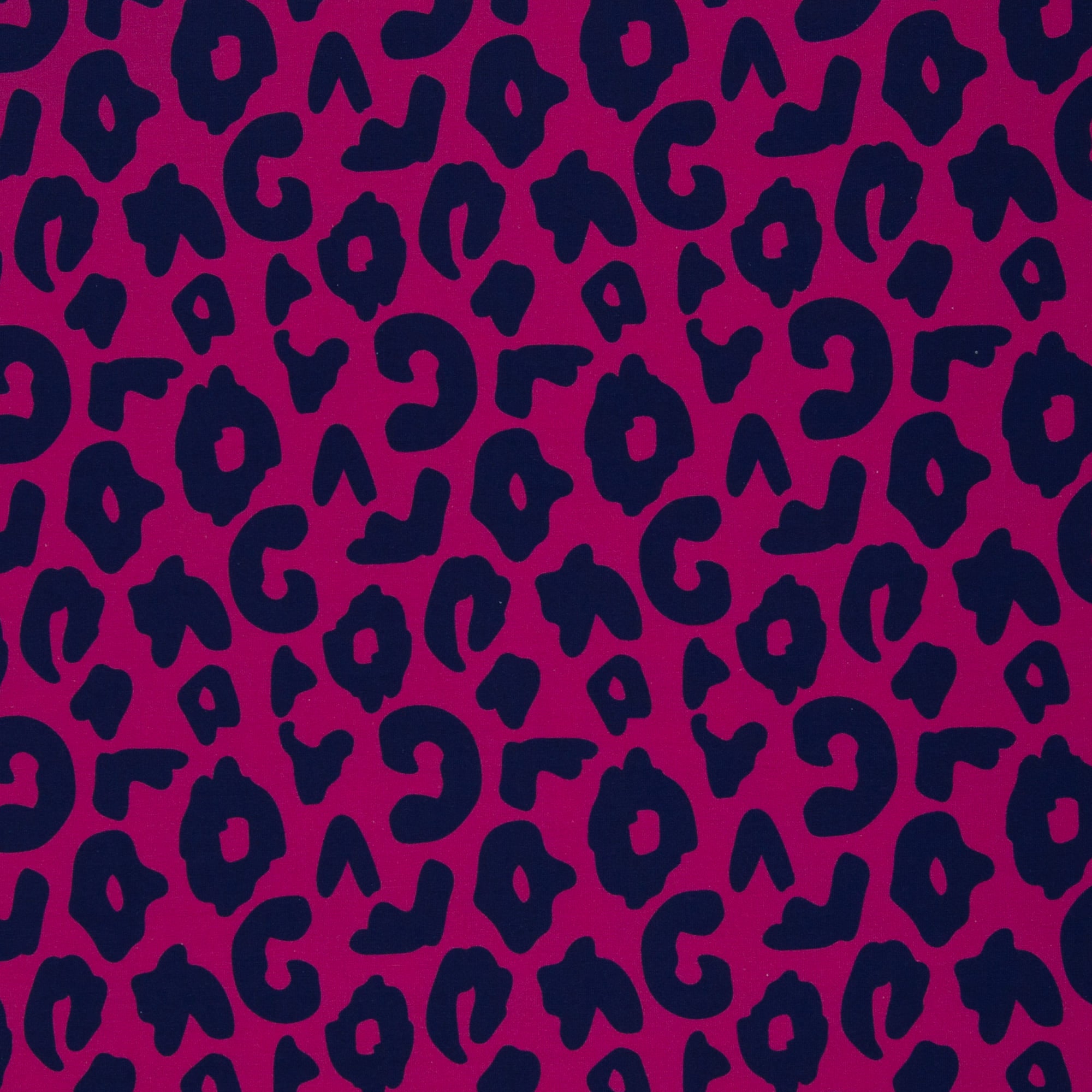 French Terry "Happy Leo" dunkelblau/erika