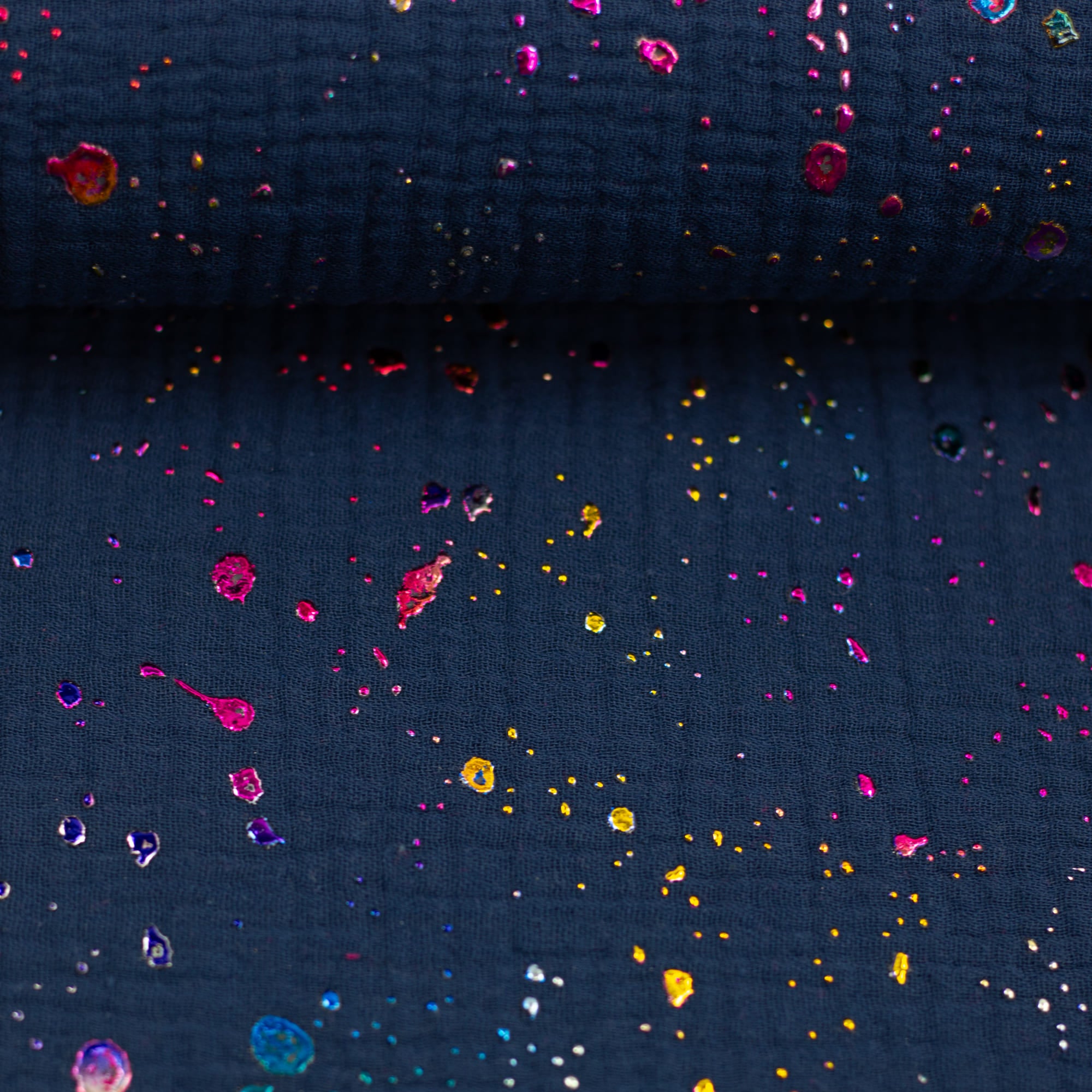 Musselin "Rosario" dunkelblau