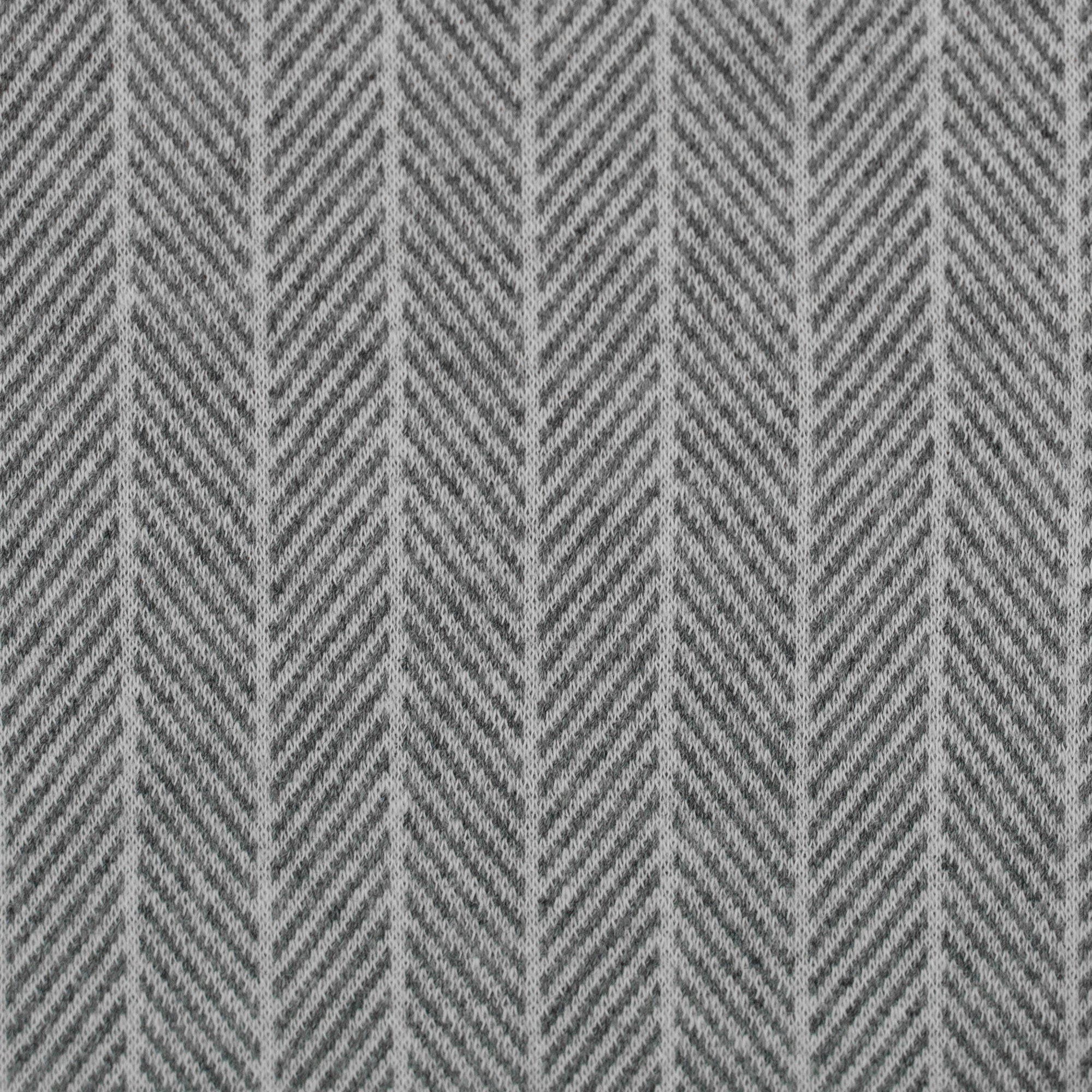 Jacquard-Jersey "Madita" Streifen meliert ecru/grau Stoff Anke's Nähbox
