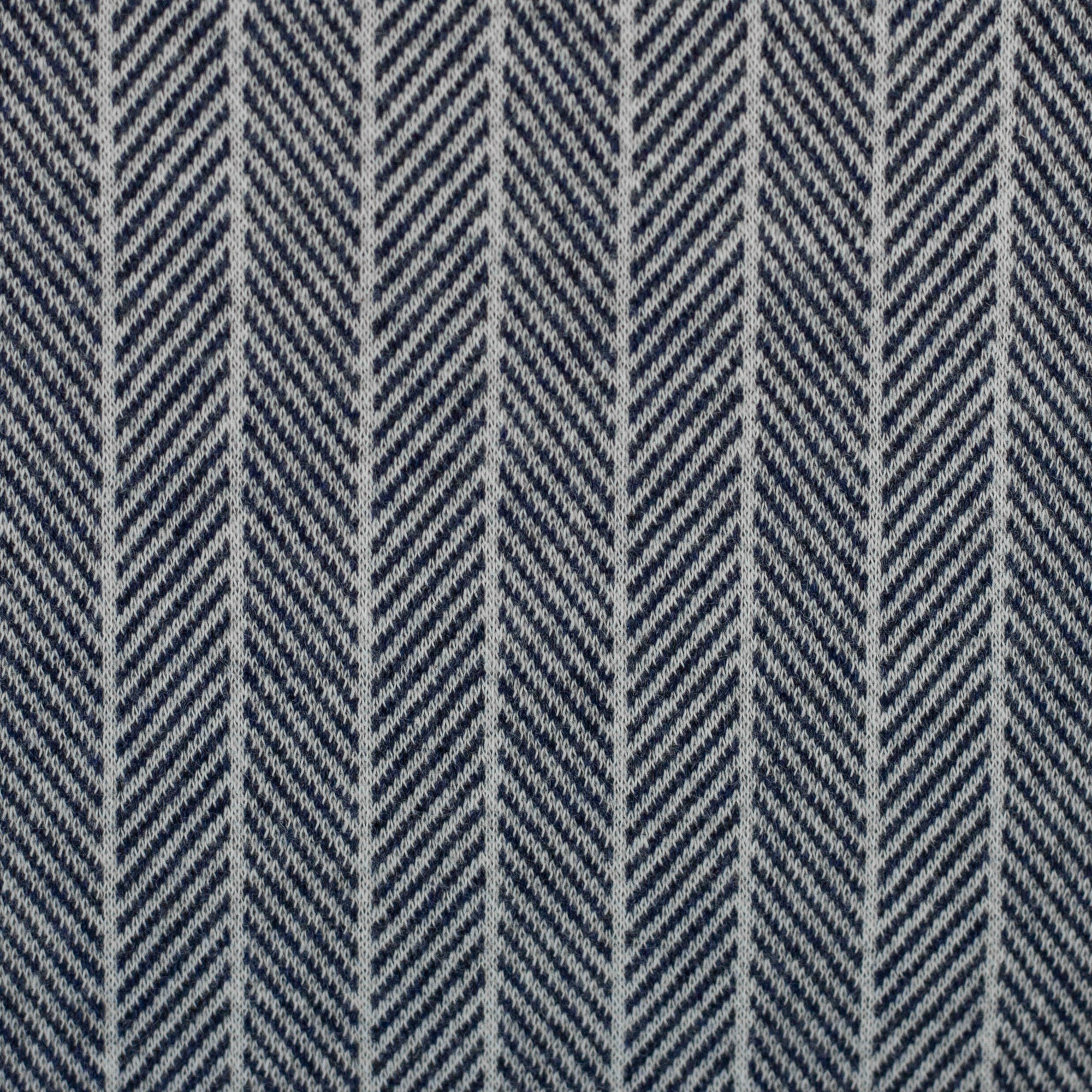 Jacquard-Jersey "Madita" Streifen meliert ecru/dunkelblau