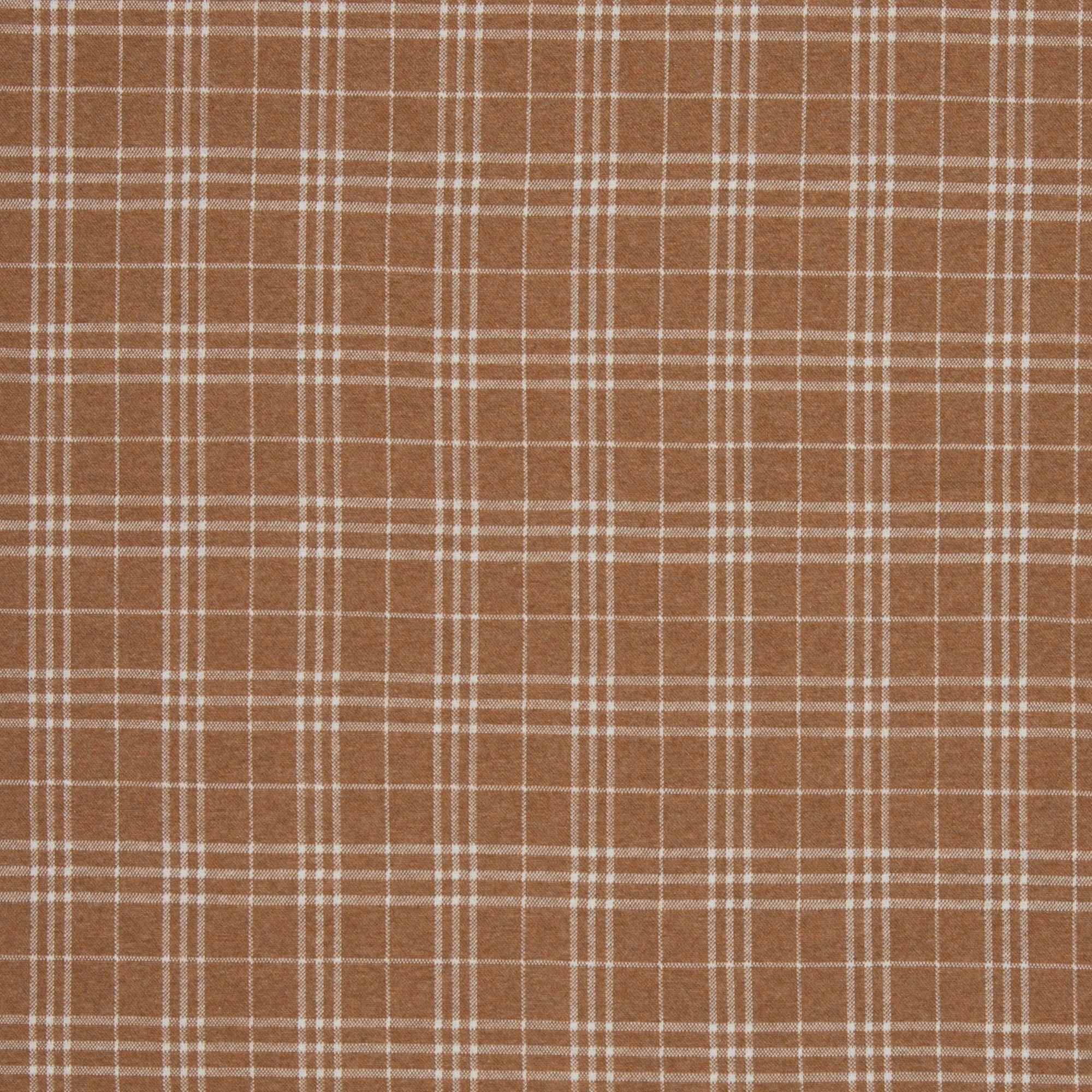 Jacquard-Jersey "Madita" Karo meliert ecru/hellbraun