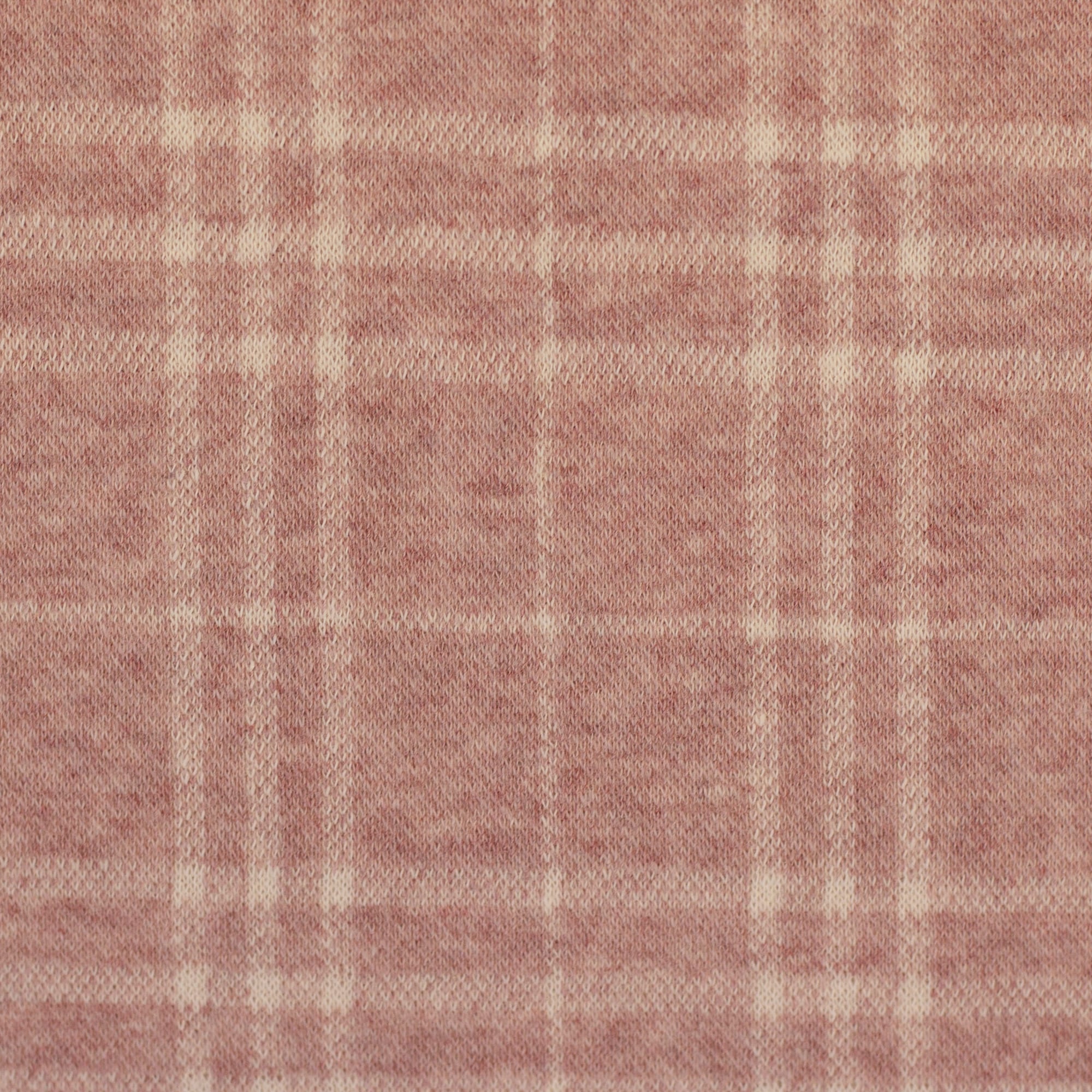 Jacquard-Jersey "Madita" Karo meliert ecru/altrosa