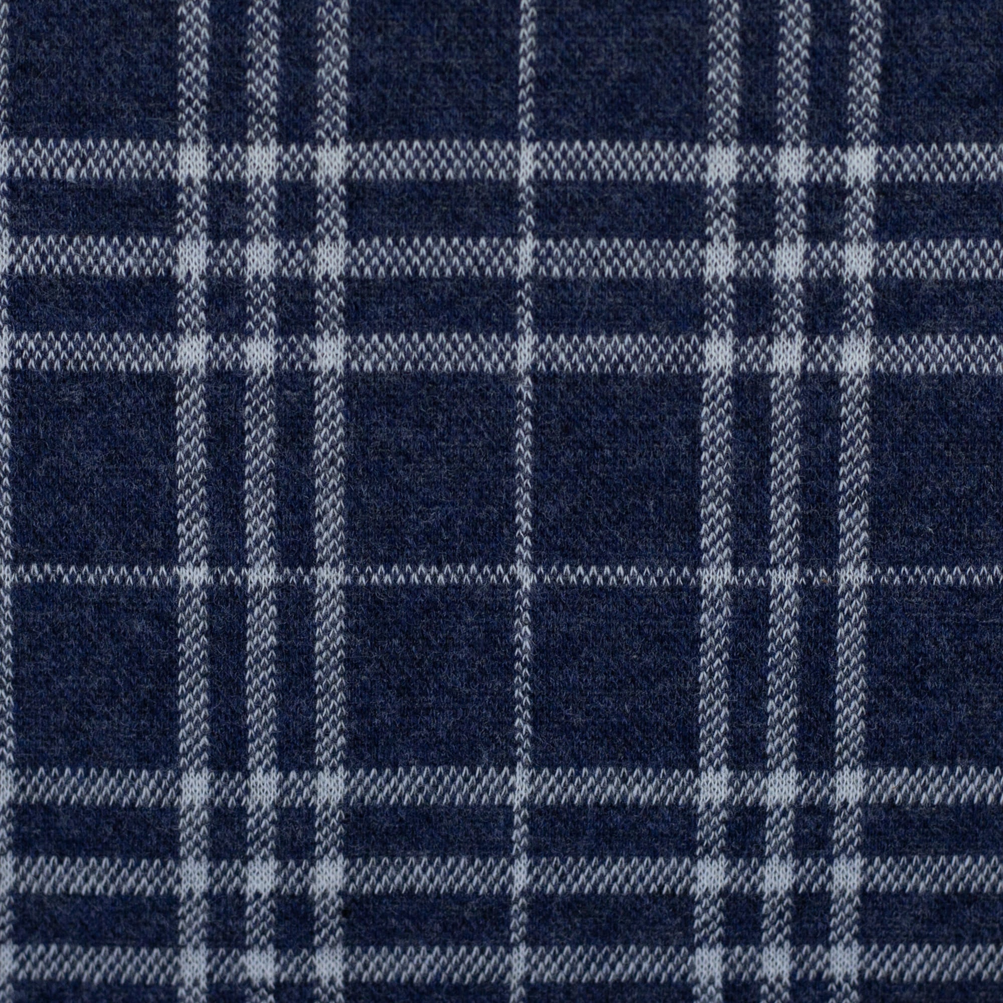 Jacquard-Jersey "Madita" Karo meliert ecru/dunkelblau