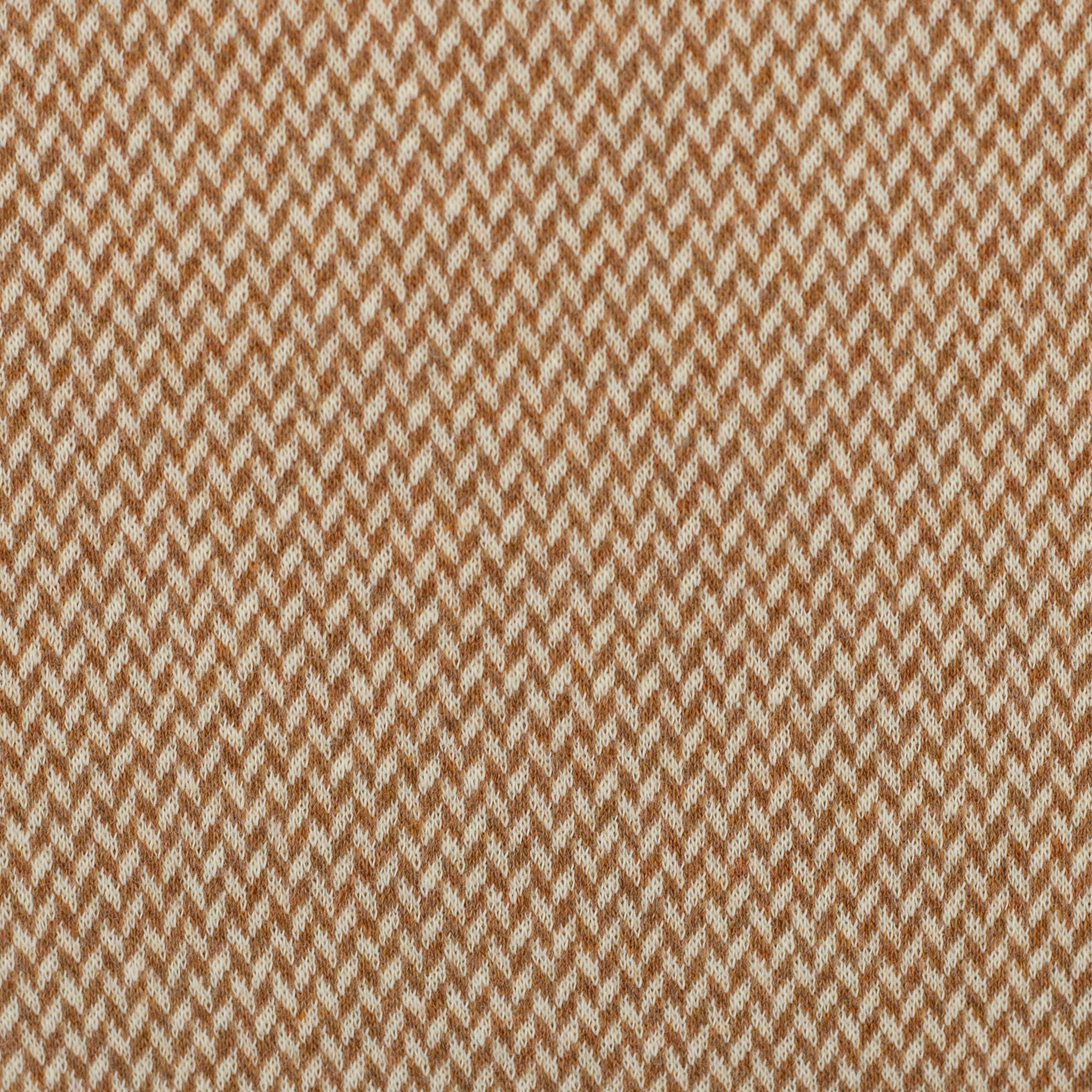 Jacquard-Jersey "Madita" Chevron meliert ecru/hellbraun