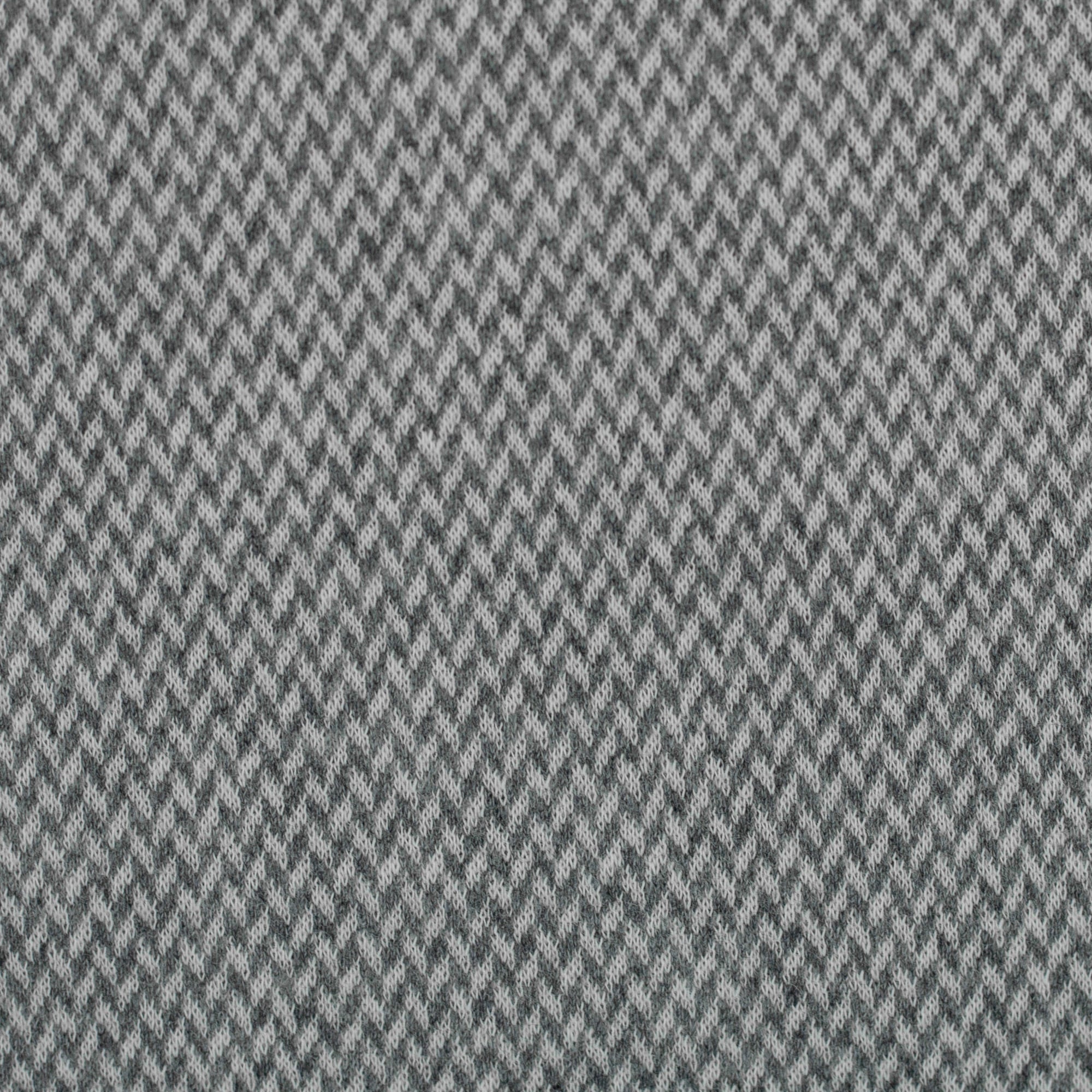 Jacquard-Jersey "Madita" Chevron meliert ecru/grau
