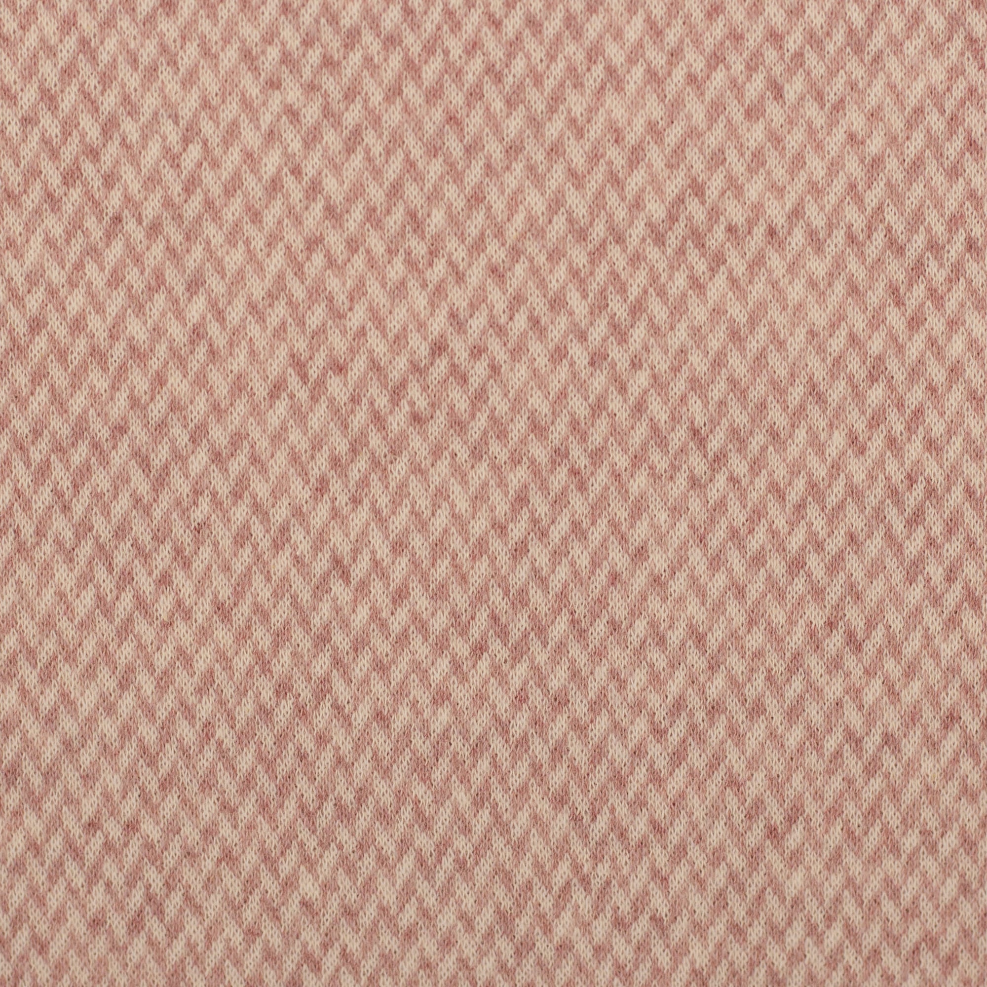 Jacquard-Jersey "Madita" Chevron meliert ecru/altrosa