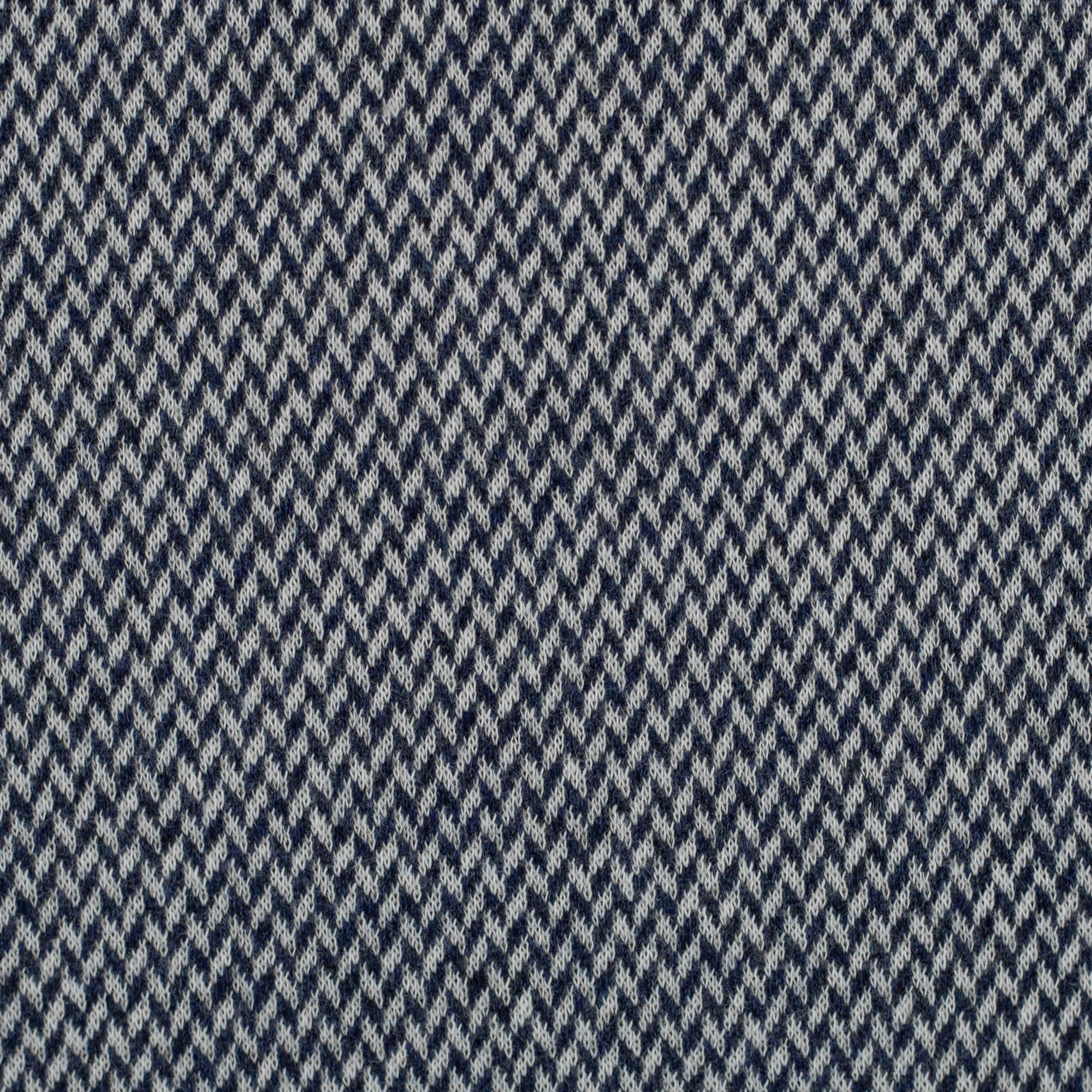 Jacquard-Jersey "Madita" Chevron meliert ecru/dunkelblau