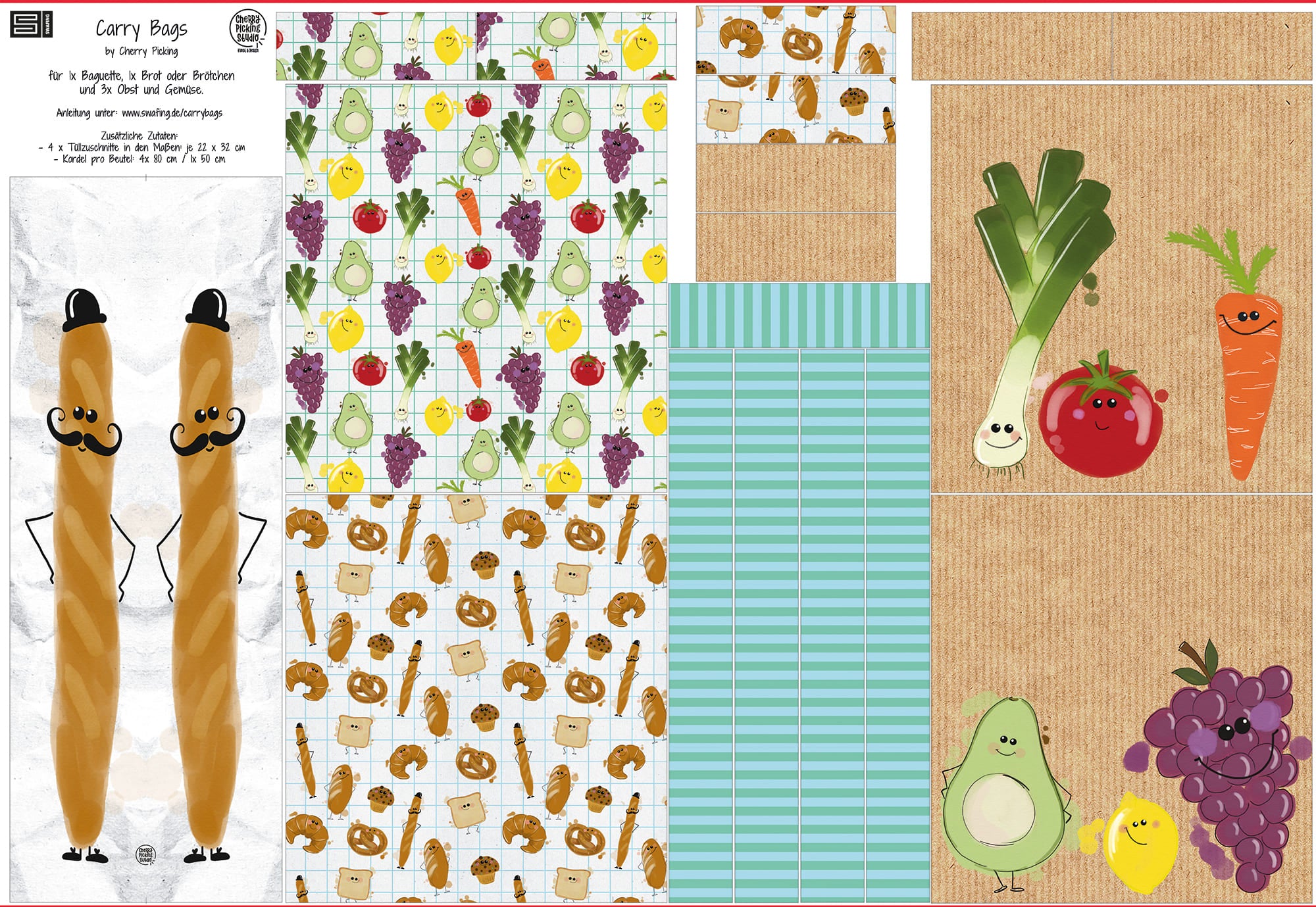 Stoffpanel "Carry Bags" by Cherry Picking