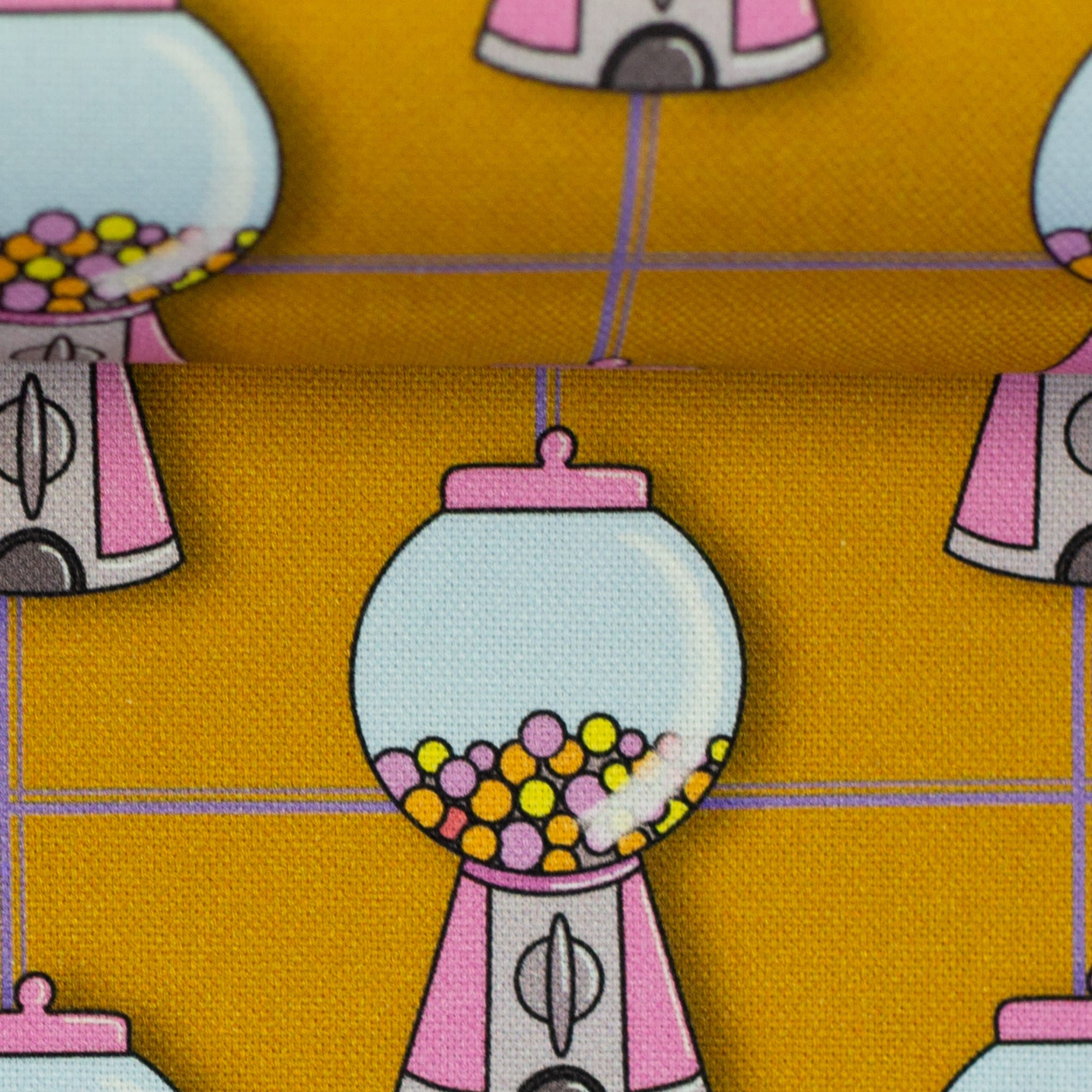 "The Happy Canvas Story" Kaugummiautomat senf Stoff Anke's Nähbox