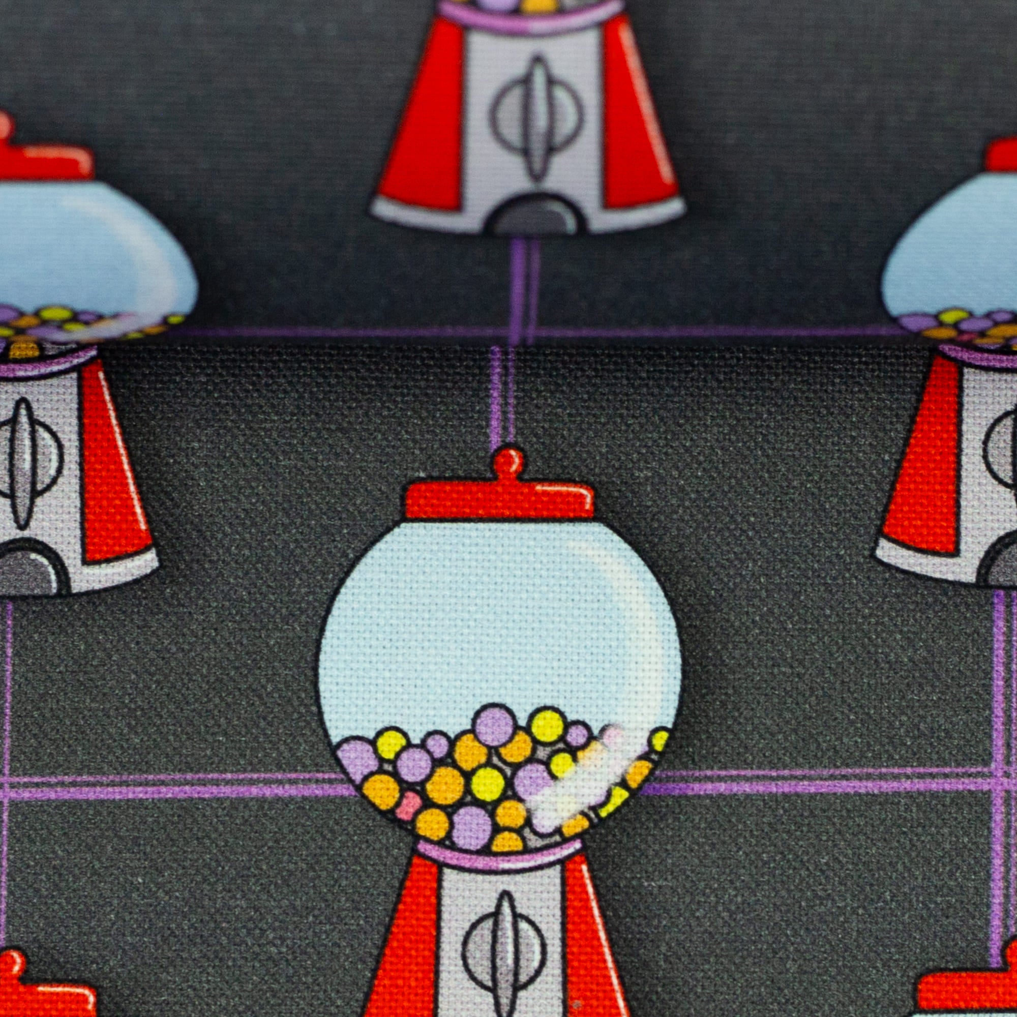 "The Happy Canvas Story" Kaugummiautomat anthrazit Stoff Anke's Nähbox