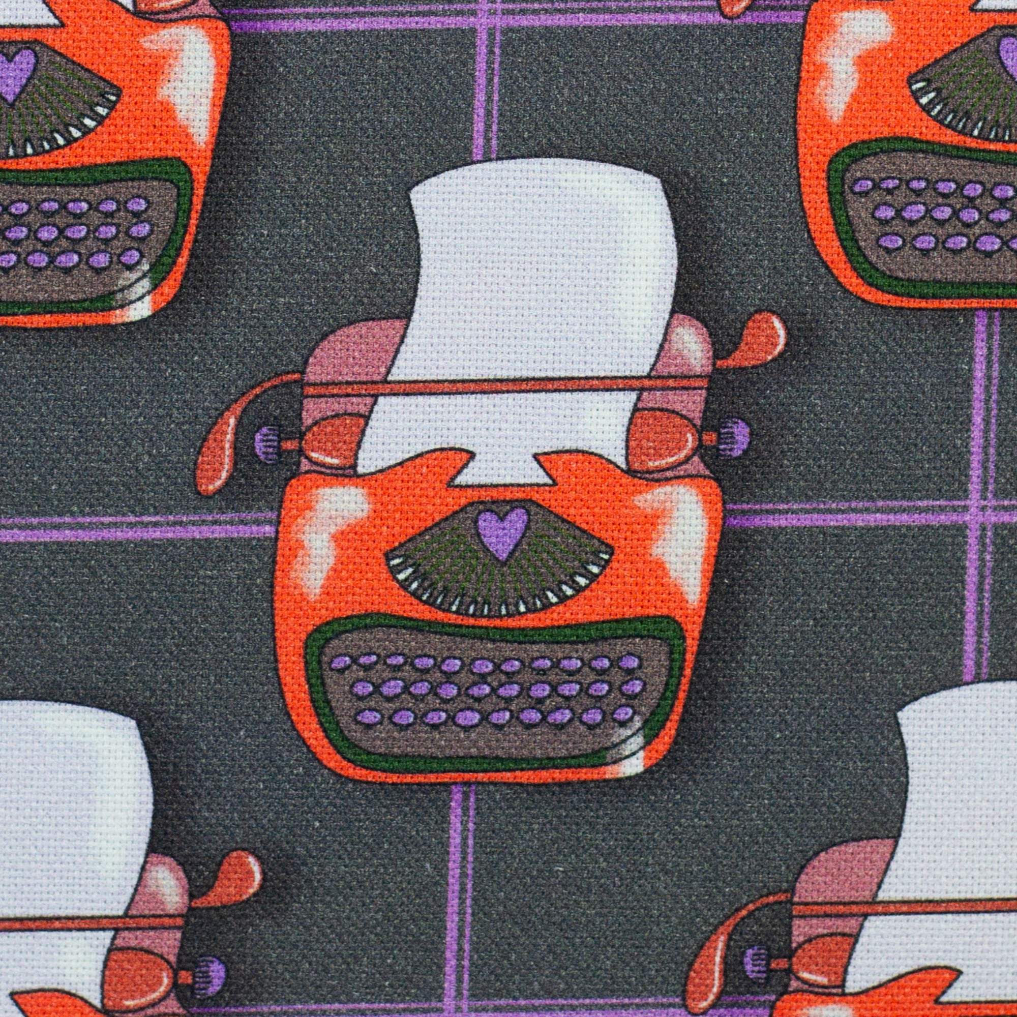 "The Happy Canvas Story" Schreibmaschine anthrazit Stoff Anke's Nähbox