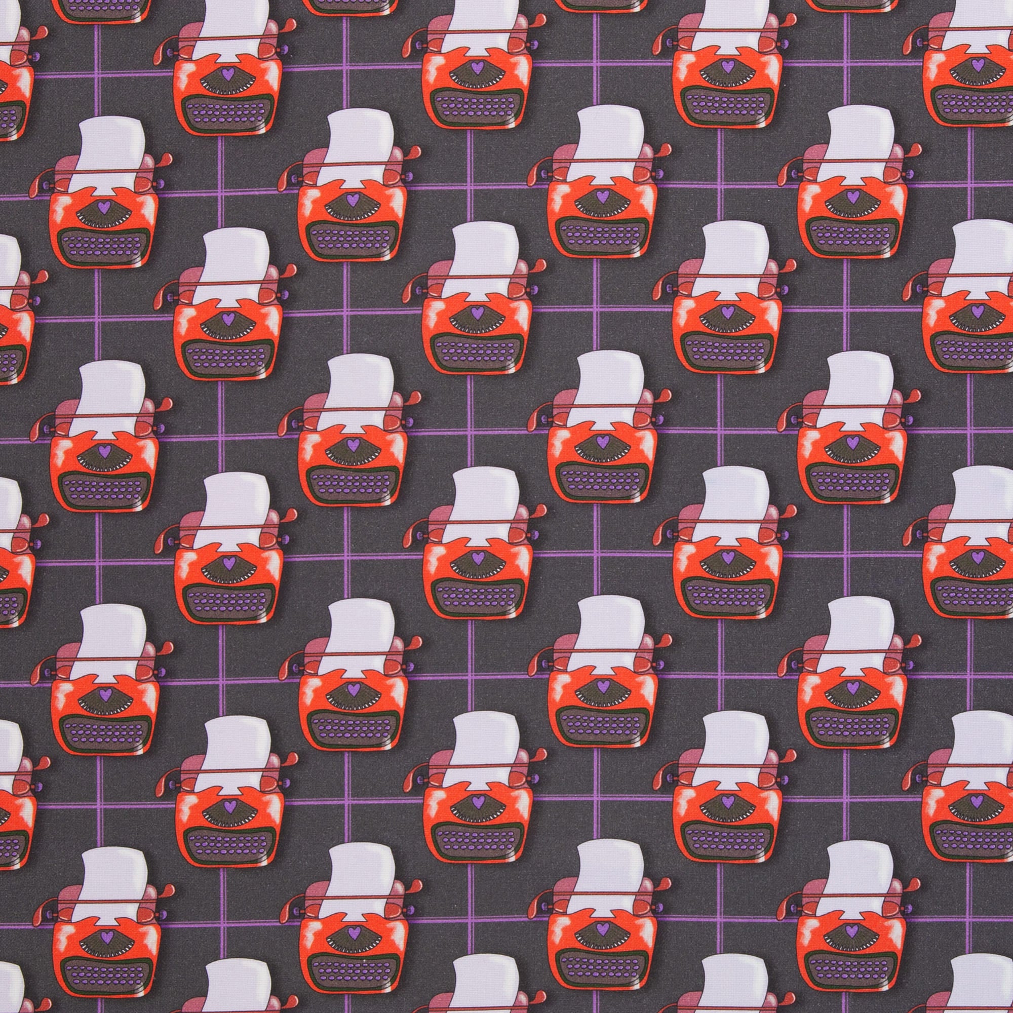 "The Happy Canvas Story" Schreibmaschine anthrazit Stoff Anke's Nähbox