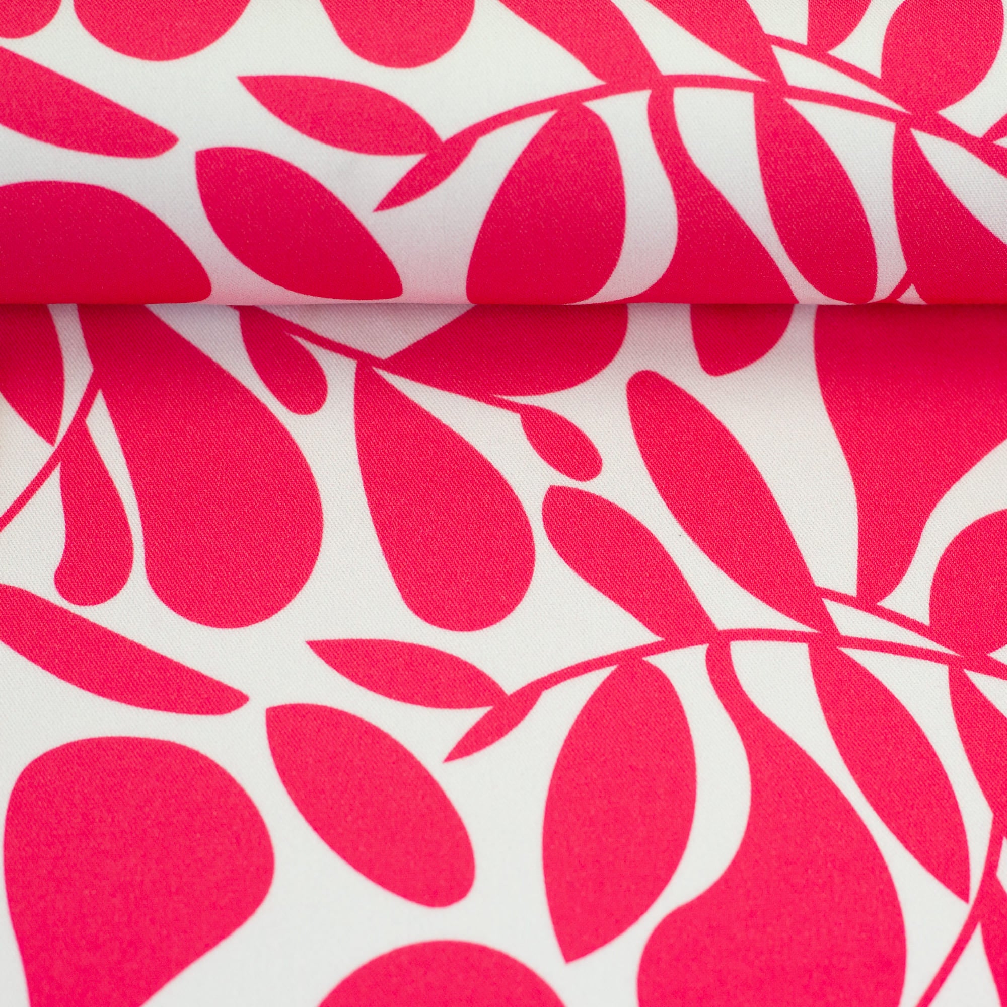 Viskose Webware "Hojas" rot by lillesol & pelle Stoff Anke's Nähbox