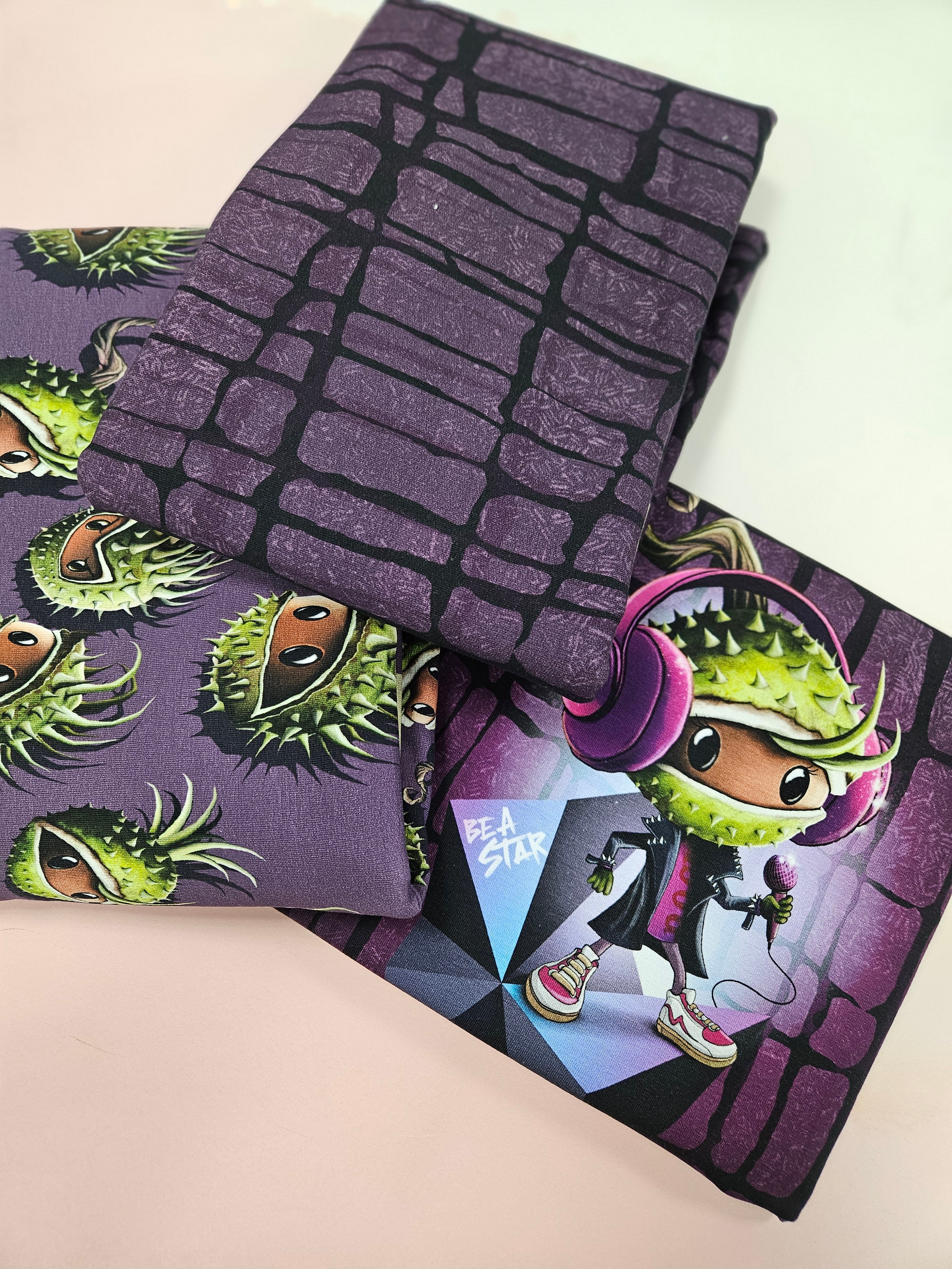 Stoffpaket French Terry pflaume