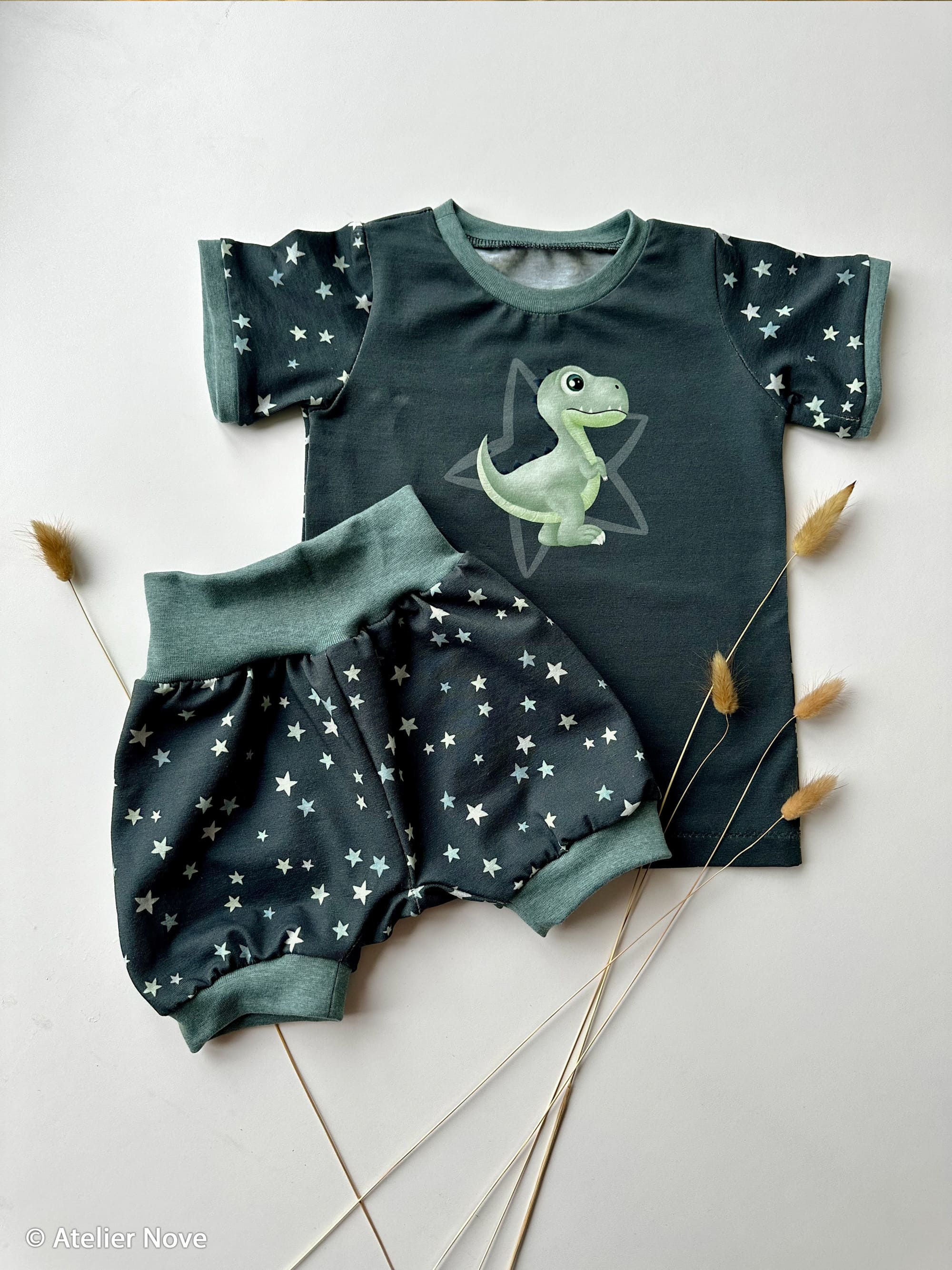 Baumwolljersey Panel "Little Legend" by Mrs Mint Design anthrazit