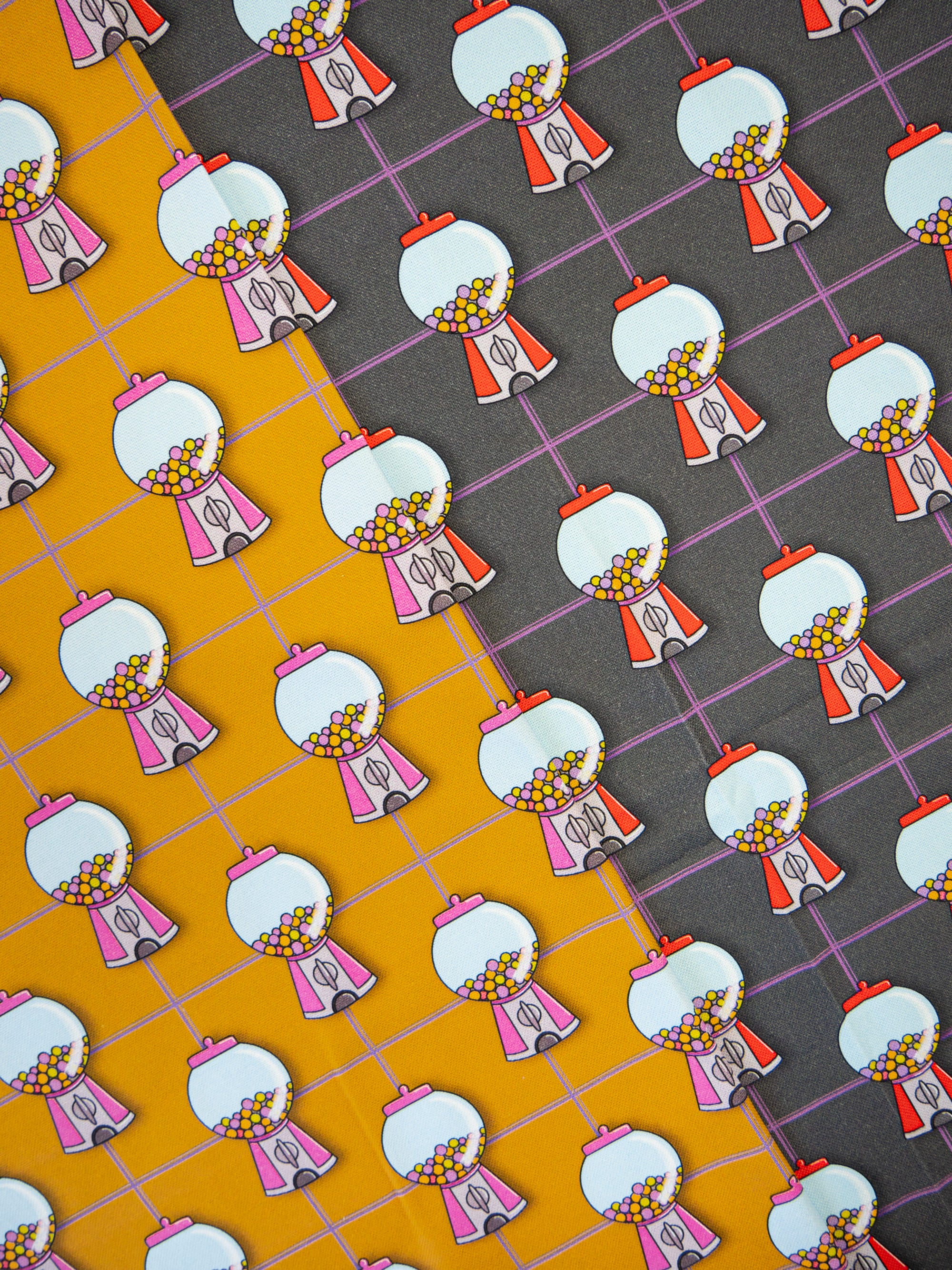 "The Happy Canvas Story" Kaugummiautomat senf Stoff Anke's Nähbox