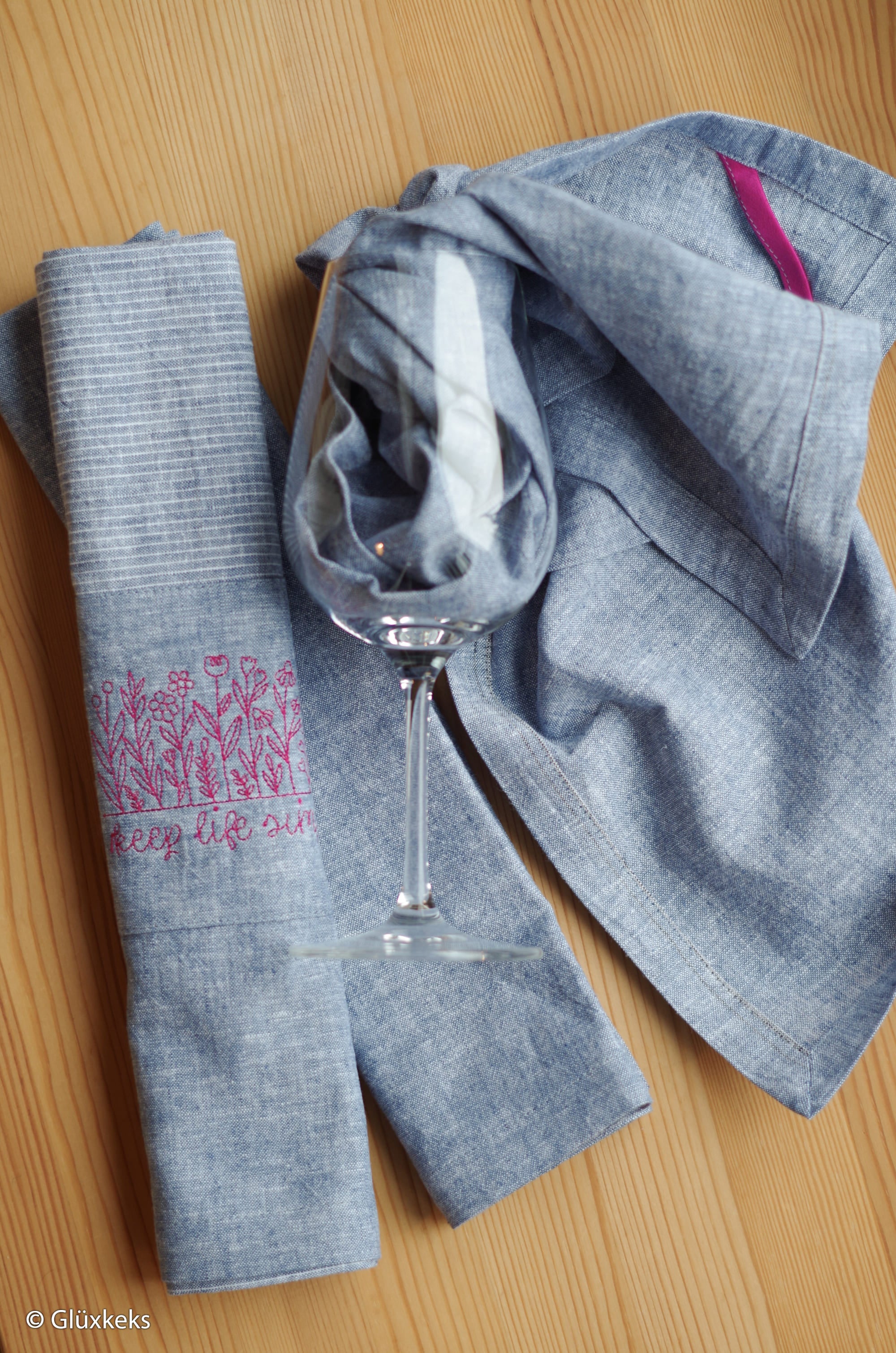 Baumwoll-Leinen "Paul" meliert jeansblau