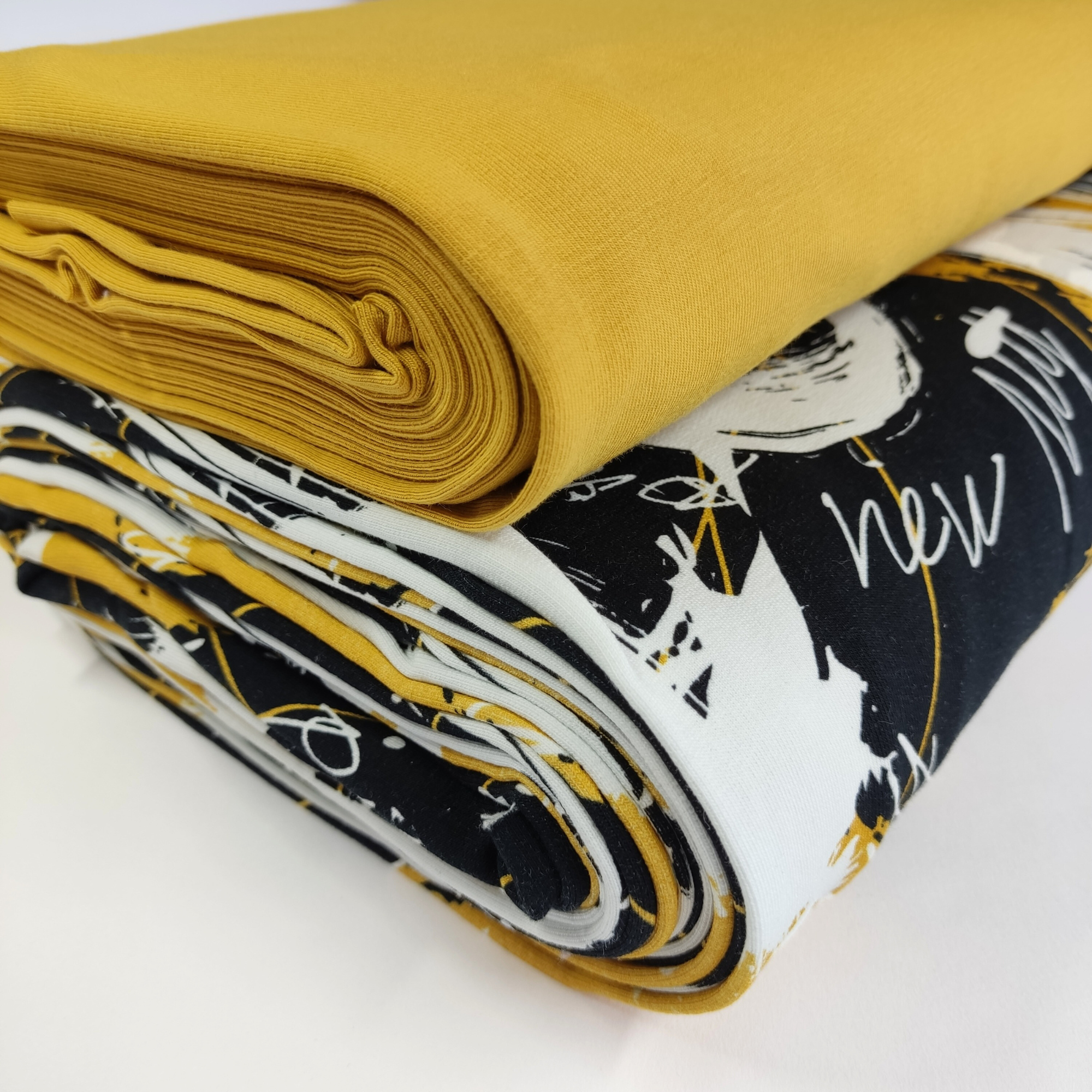 Baumwolljersey "Vanessa" goldgelb