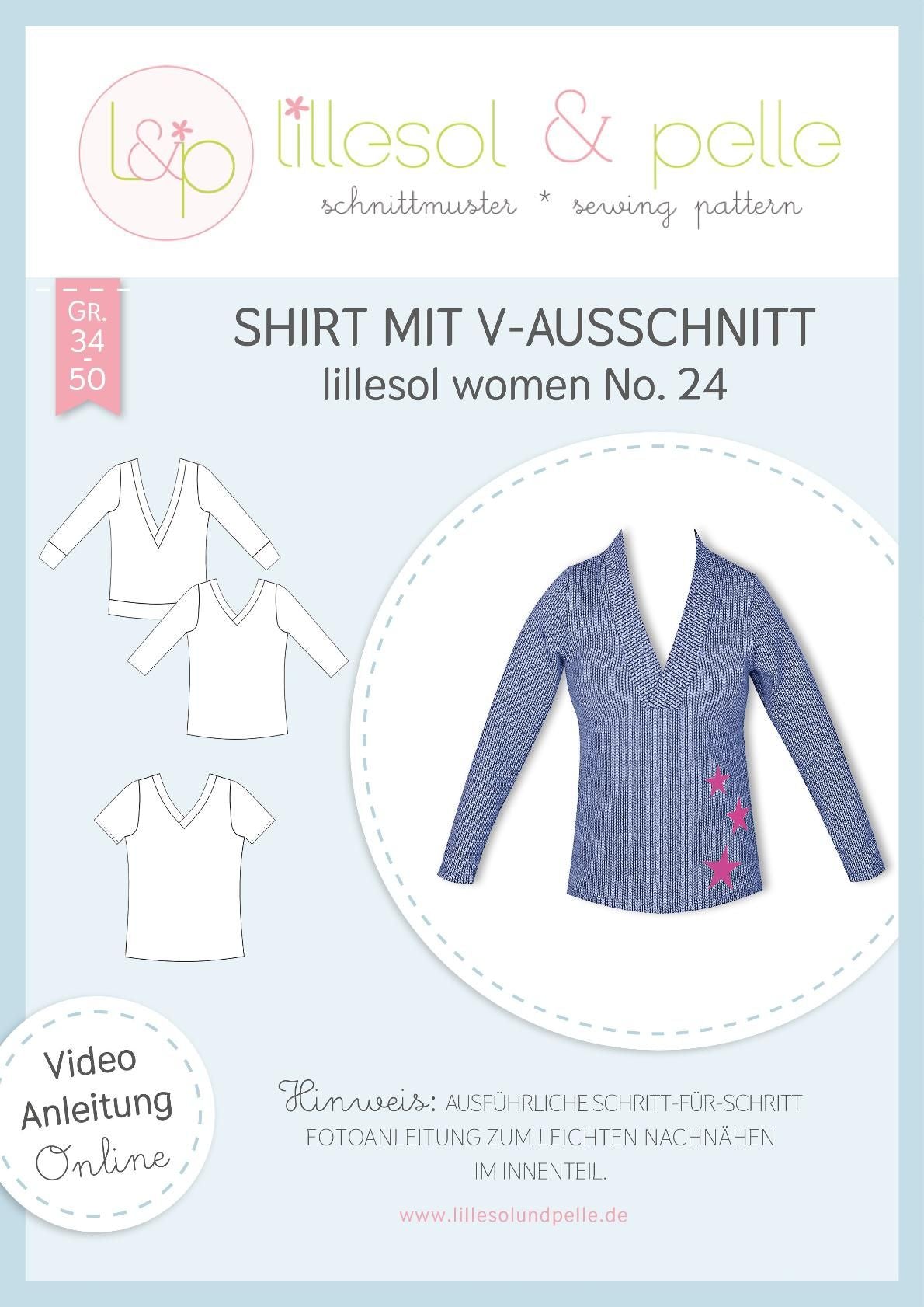 Papierschnittmuster "Shirt-mit V-Ausschnitt"