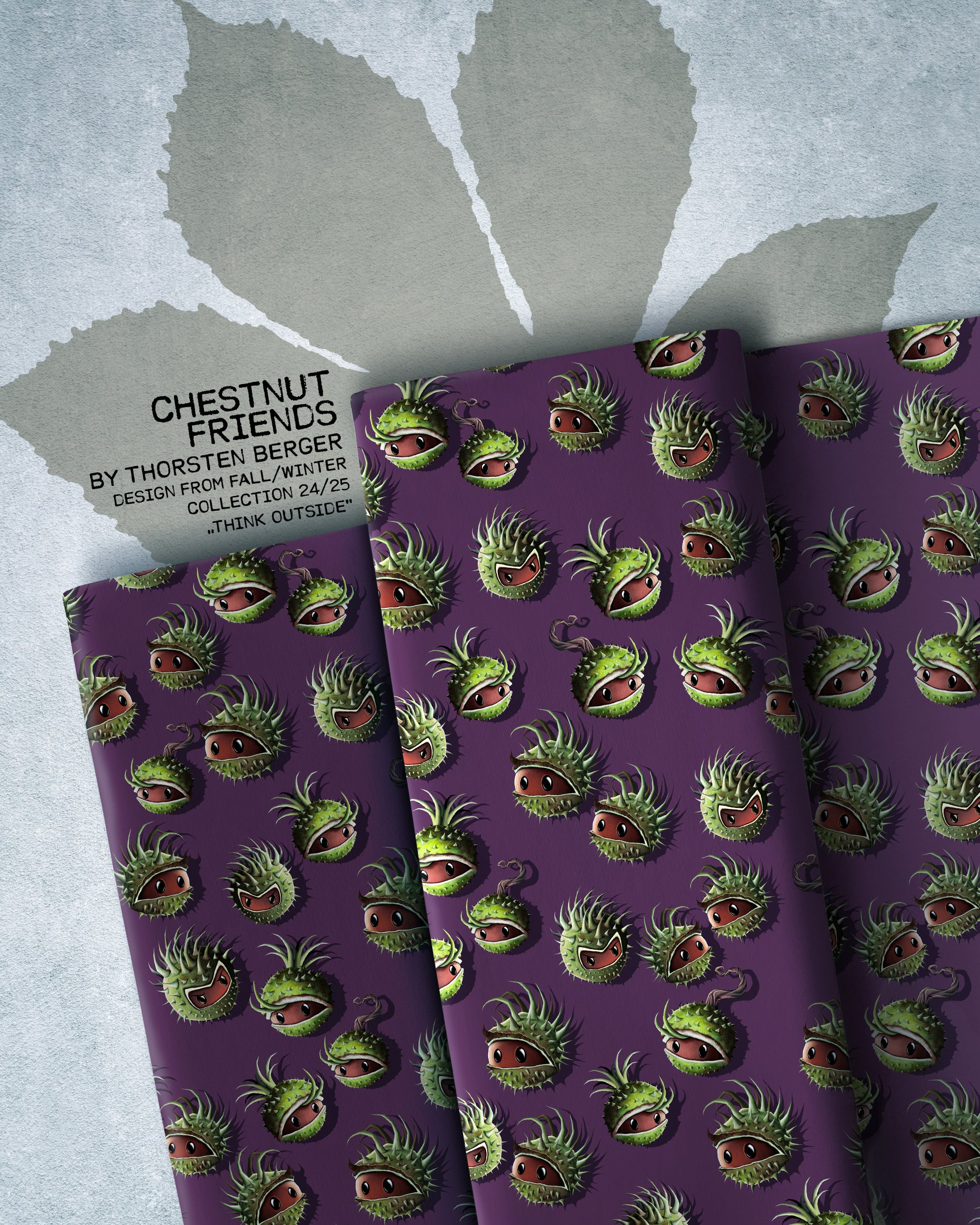 French Terry "Chestnut Friends" pflaume