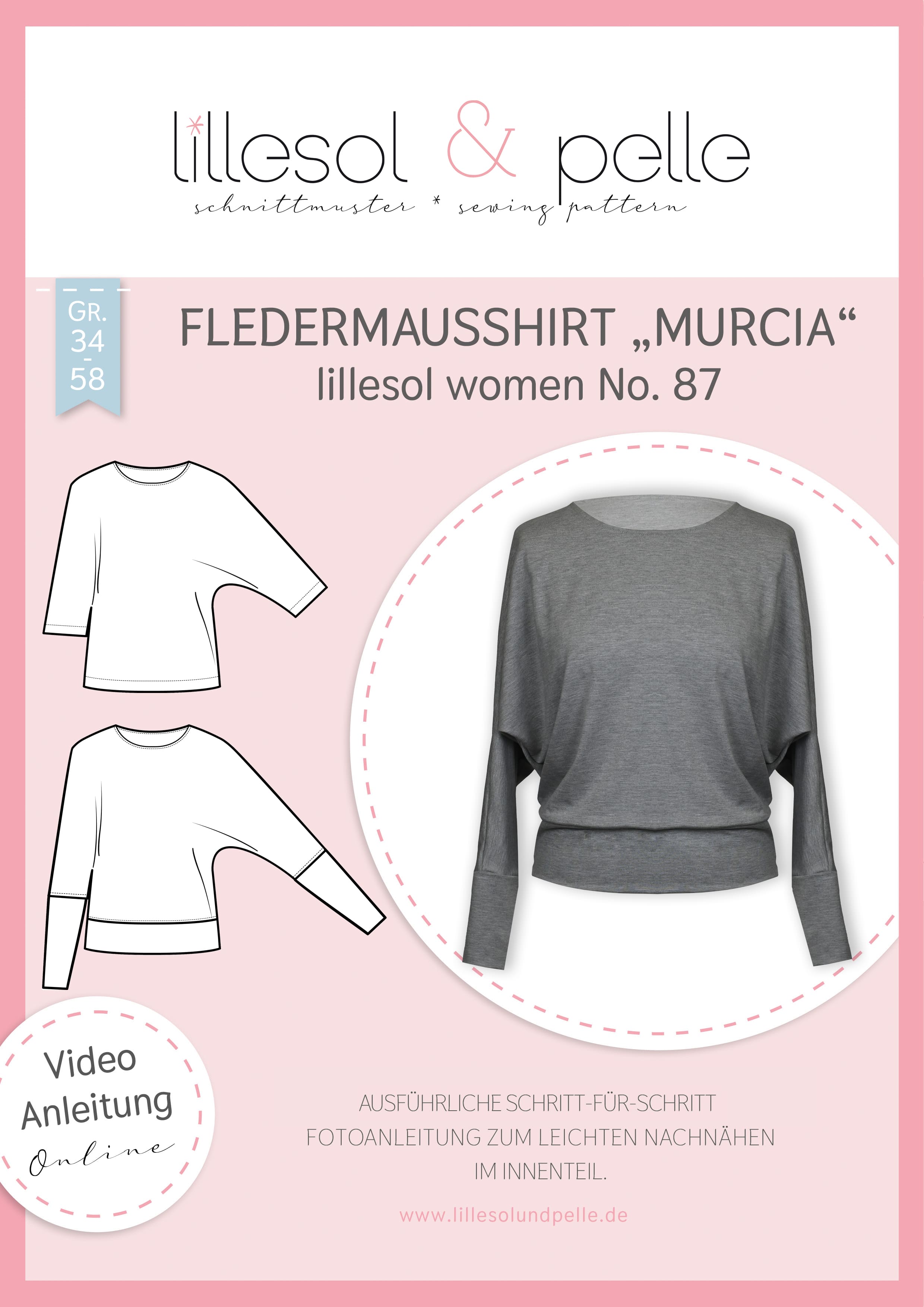 Papierschnittmuster Fledermausshirt"Murcia" Damen