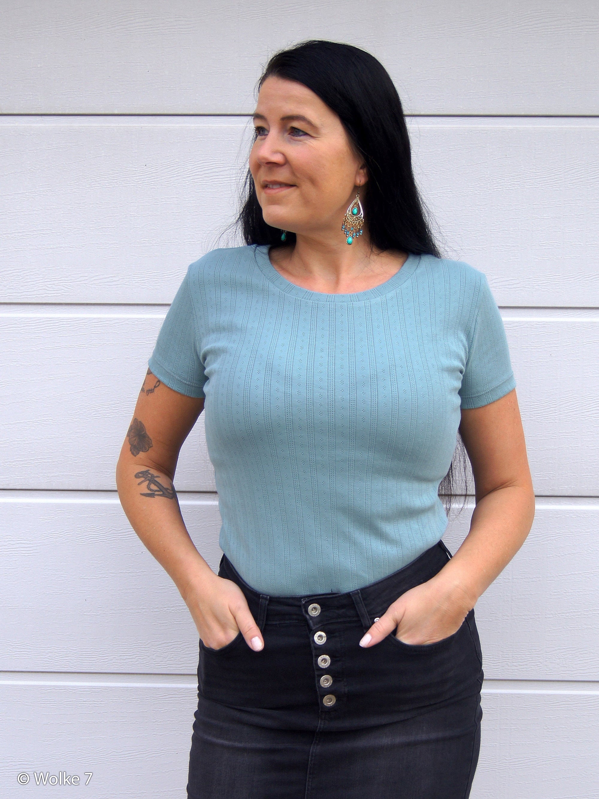 Baumwoll-Jersey "Alina" rauchblau Stoff Anke's Nähbox