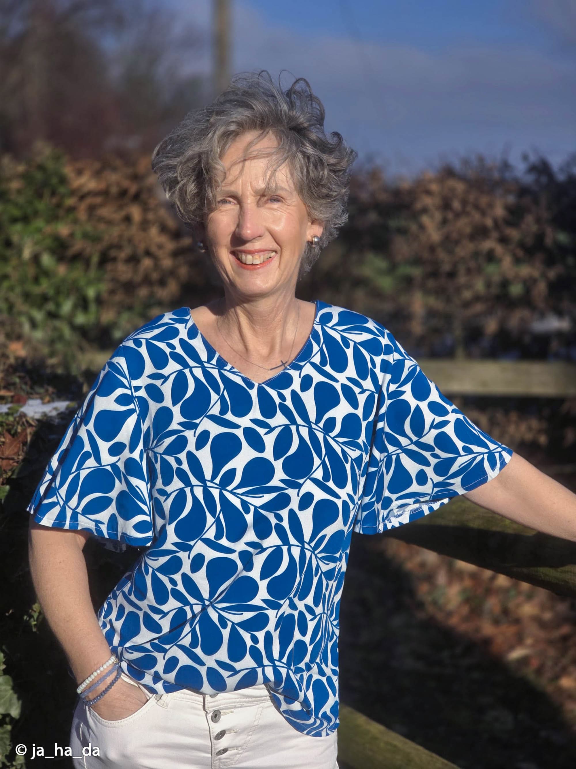 Viskose Webware "Hojas" blau by lillesol & pelle