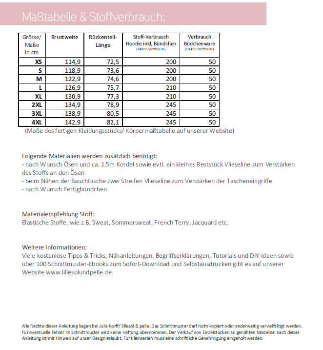 Papierschnittmuster "Comfort Hoodie" Herren Schnittmuster Anke's Nähbox