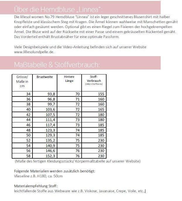Papierschnittmuster "Hemdbluse"