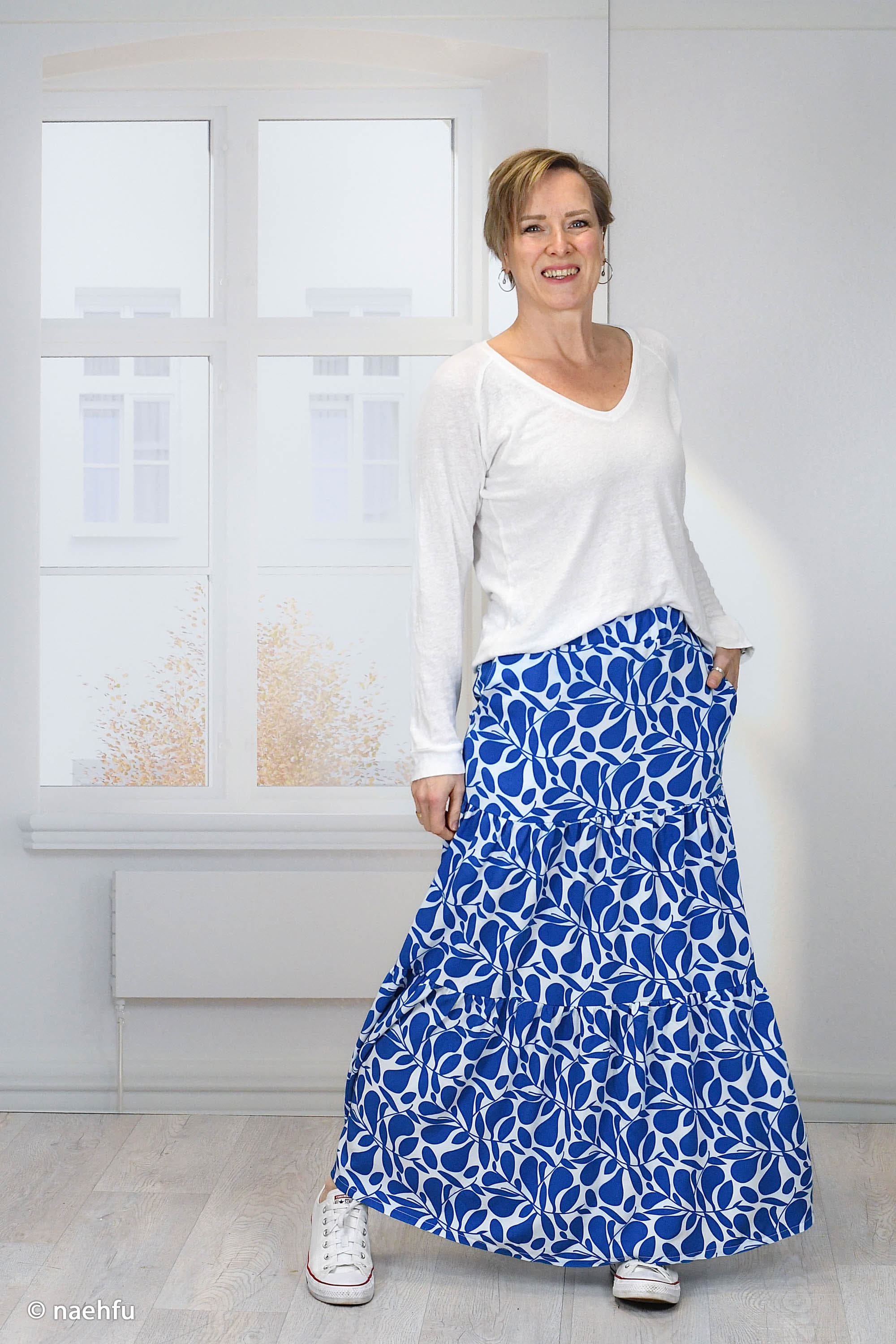 Viskose Webware "Hojas" blau by lillesol & pelle