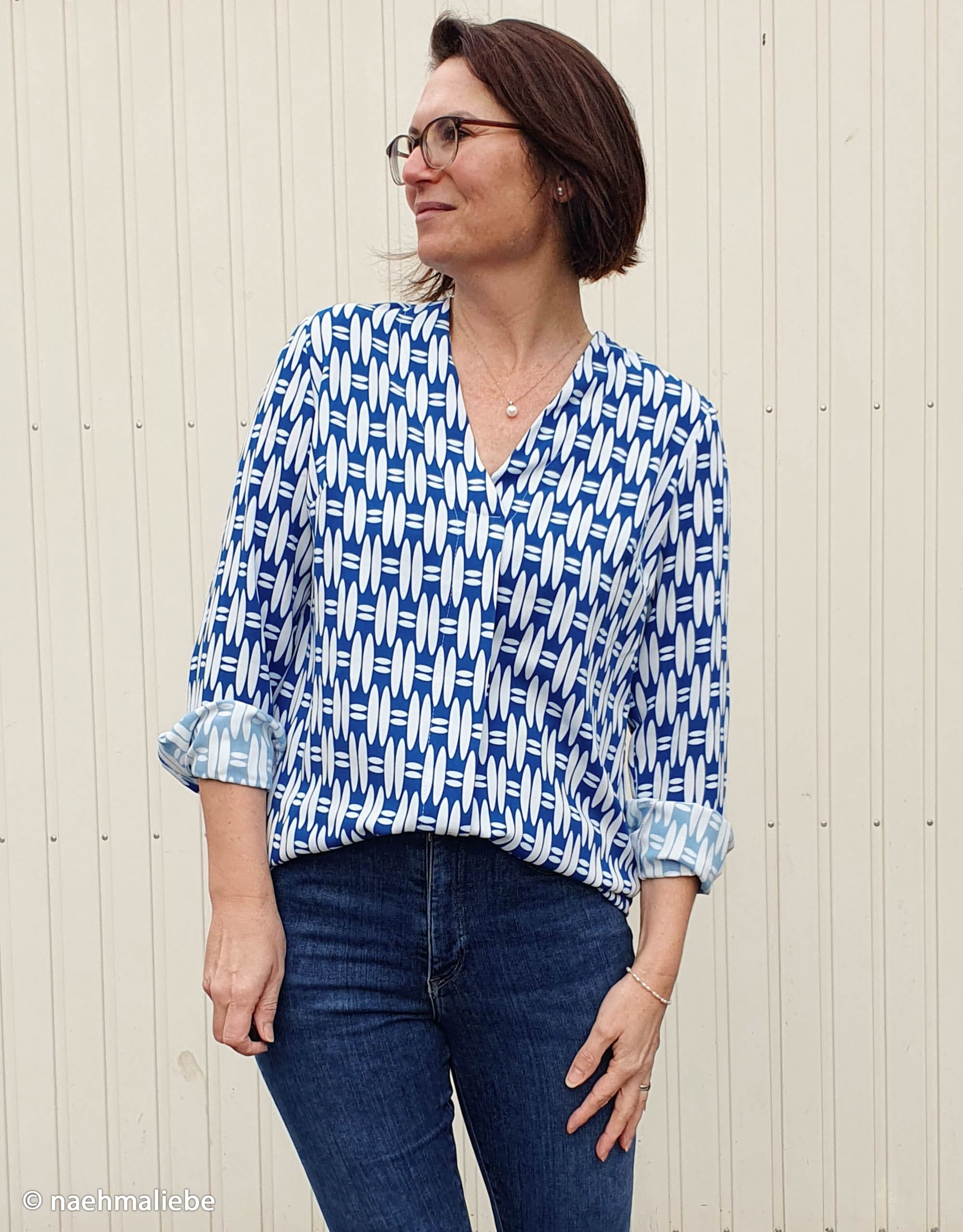 Viskose Webware "Cesta" blau by lillesol & pelle Stoff Anke's Nähbox