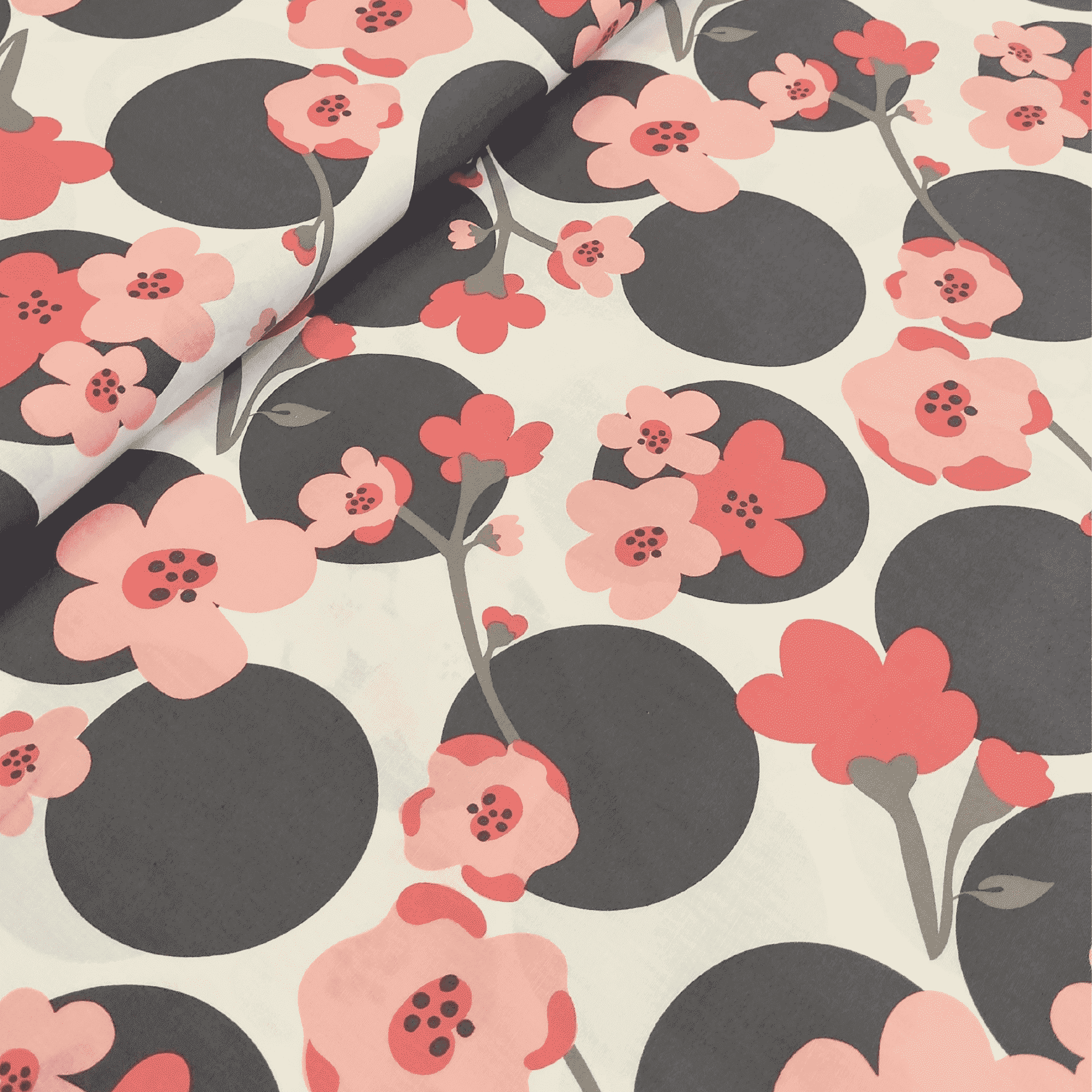 Baumwollpopeline "Flower" Stoff Anke's Nähbox