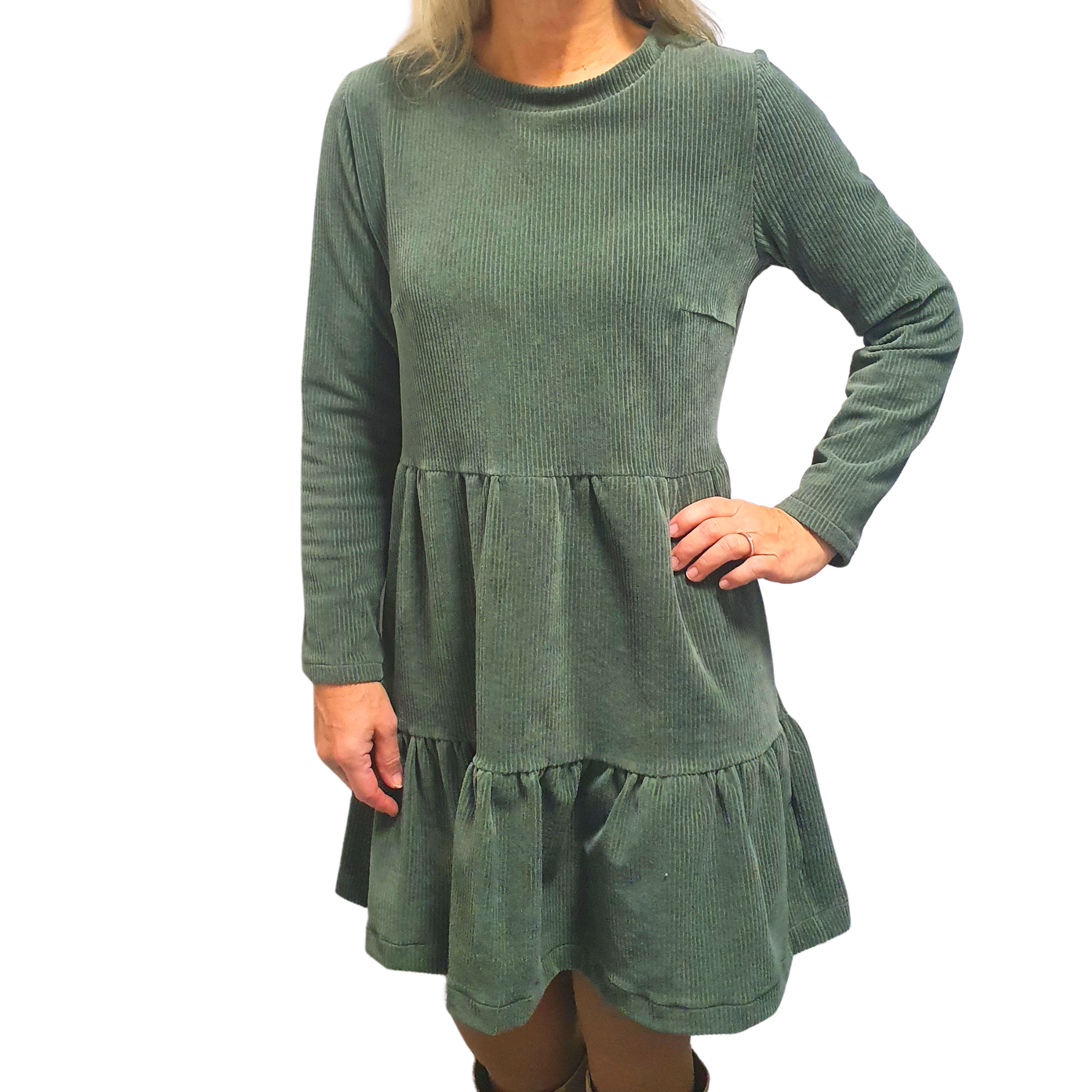 Nähbox Stufenkleid blau Stufenkleid Anke's Nähbox