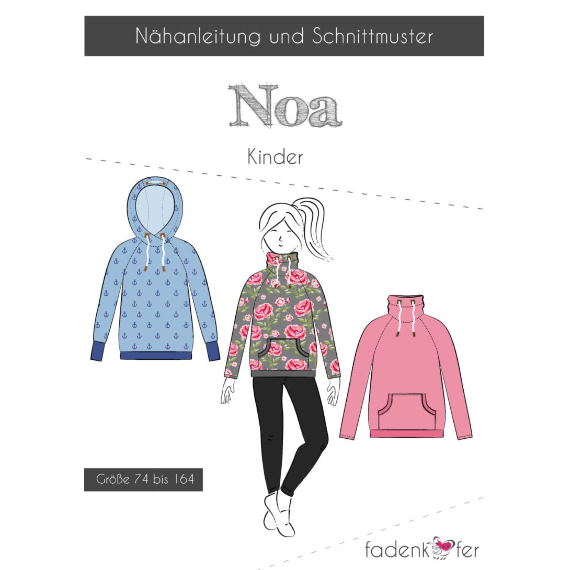 Nähbox Kinder Hoodie Blumen Kapuzenpullover Anke's Nähbox