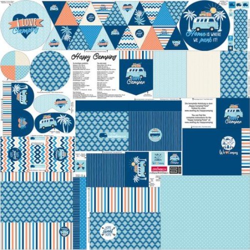 Canvas-Panel "Happy Camping" Nähbox Anke's Nähbox