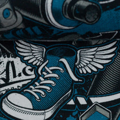 Sweat "Montreal" Sneaker, Graffiti, petrol