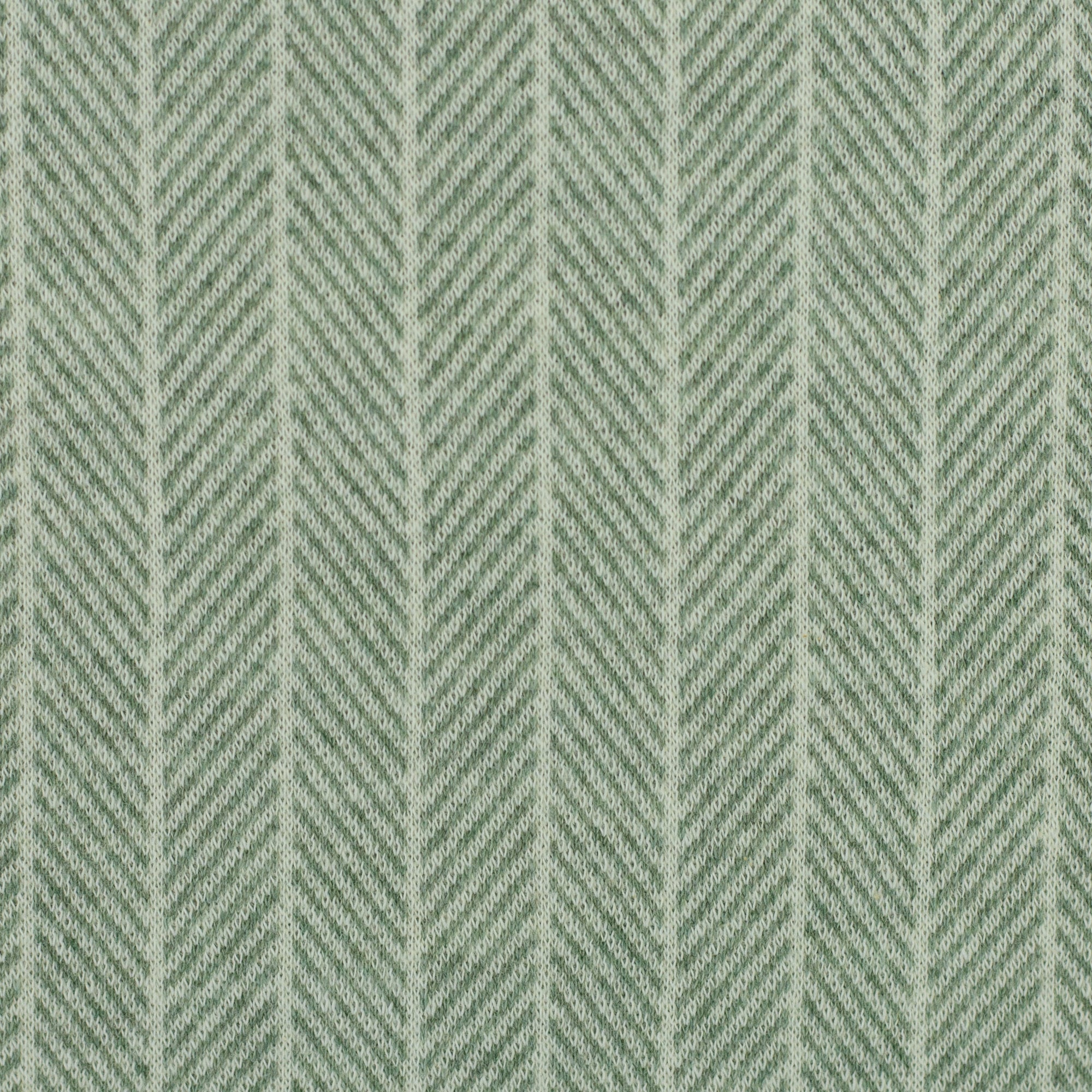 Jacquard-Jersey "Madita" Streifen meliert ecru/salbei